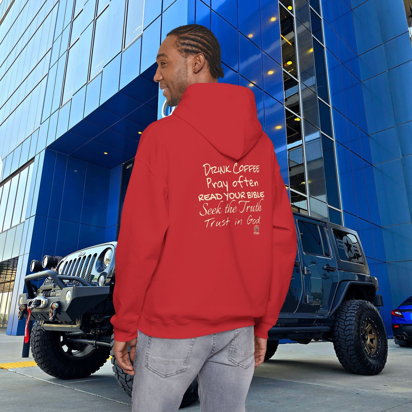 STONED COFFEE COMPANY HOODIE, Pray Often, Read Your Bible, Seek the Truth, Trust in God