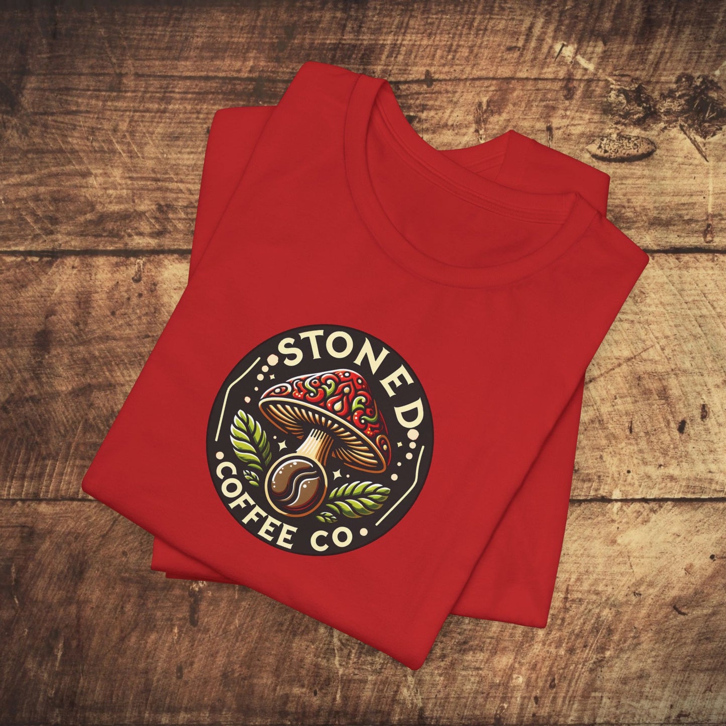 T-Shirt Stoned Coffee Company Mushroom Logo Unisex Jersey Short Sleeve Tee