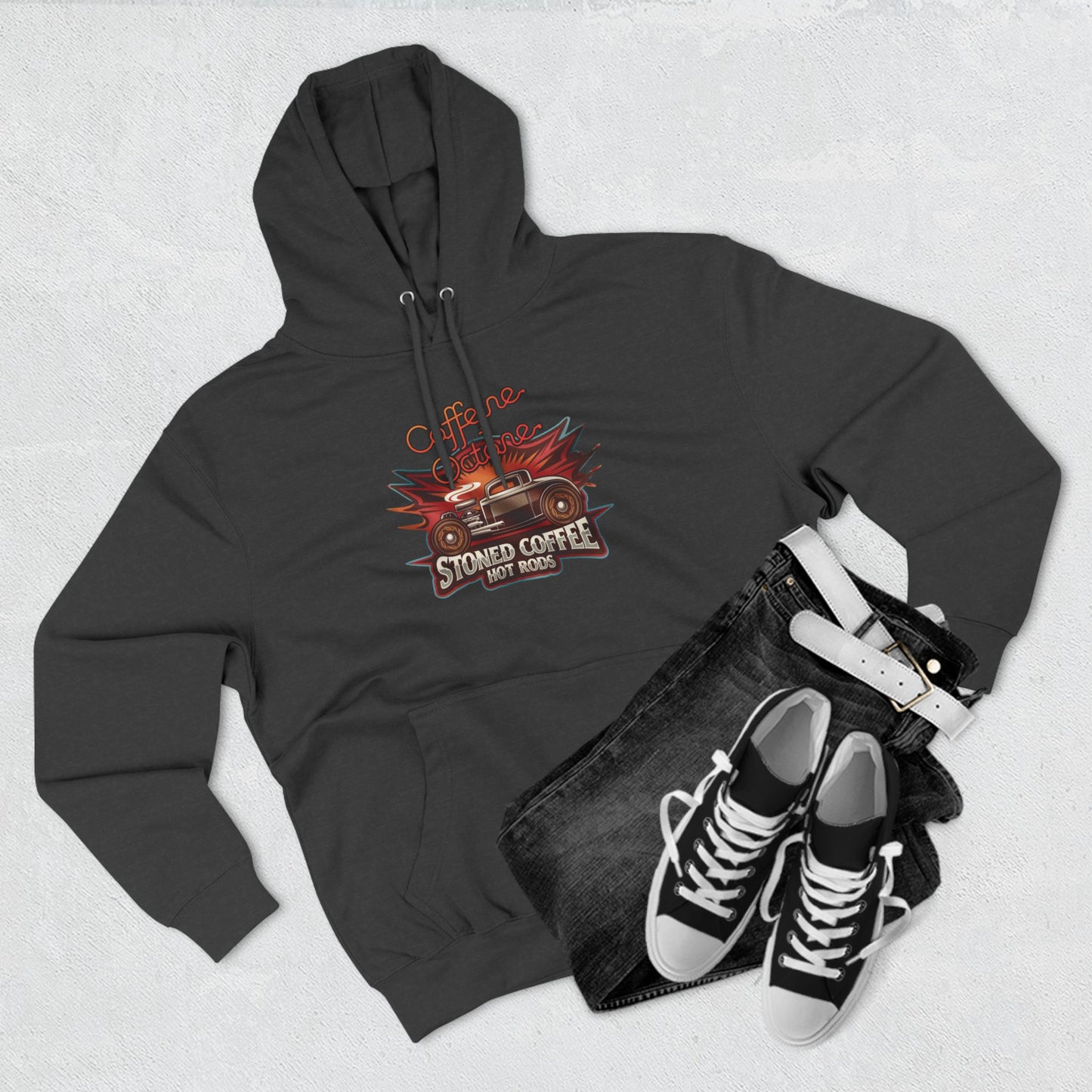 Fleece Hoodie - Stoned Coffee Co Hot Rods Caffeine + Octane