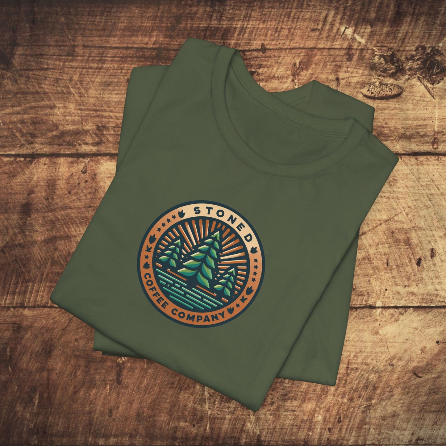 T-Shirt Stoned Coffee Company Pine Tree's Logo