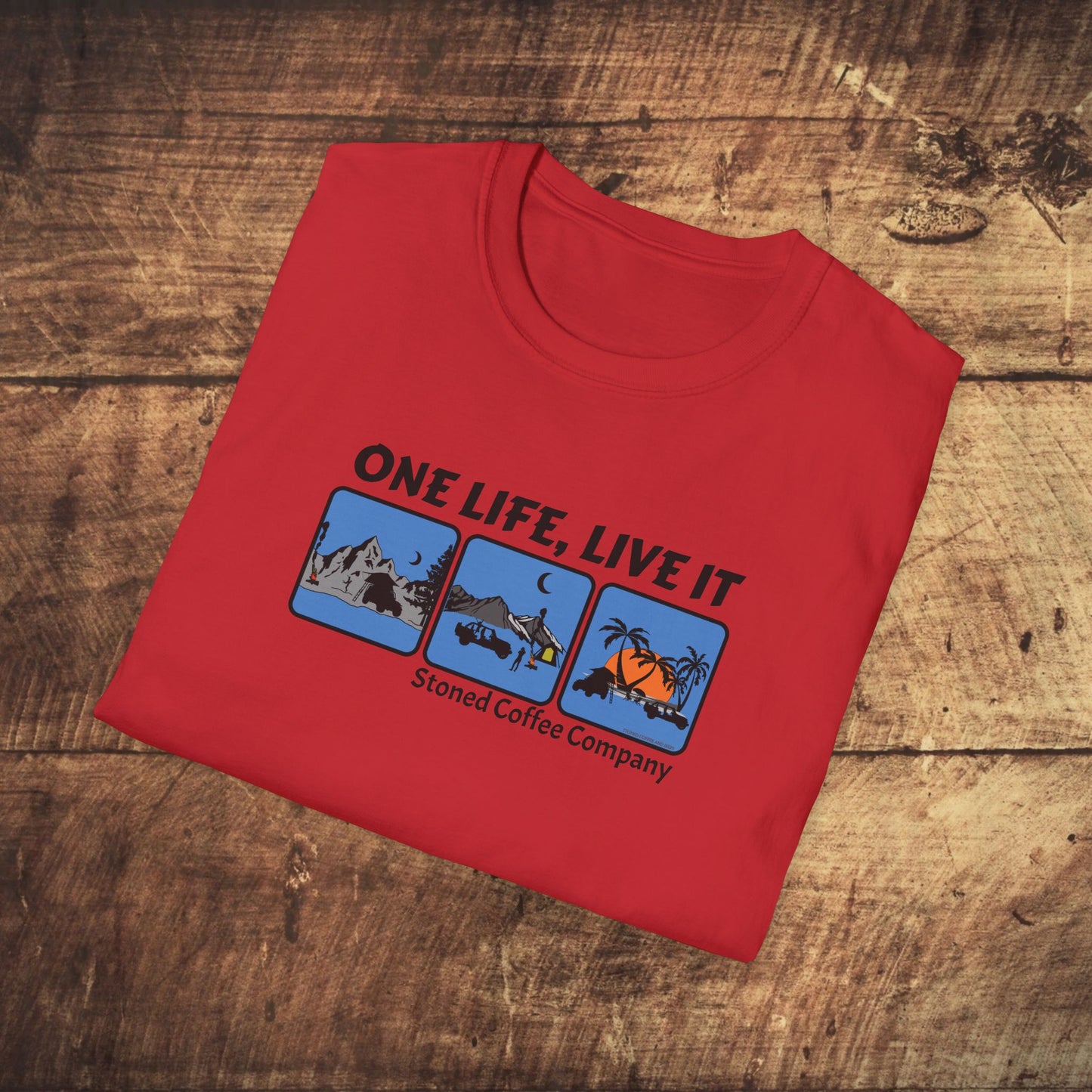 T-Shirt Stoned Coffee Co One Life Live it Design