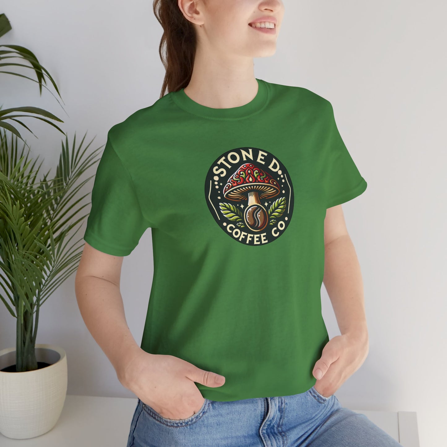 T-Shirt Stoned Coffee Company Mushroom Logo Unisex Jersey Short Sleeve Tee