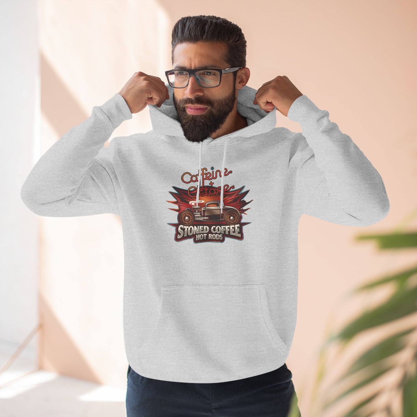 Fleece Hoodie - Stoned Coffee Co Hot Rods Caffeine + Octane