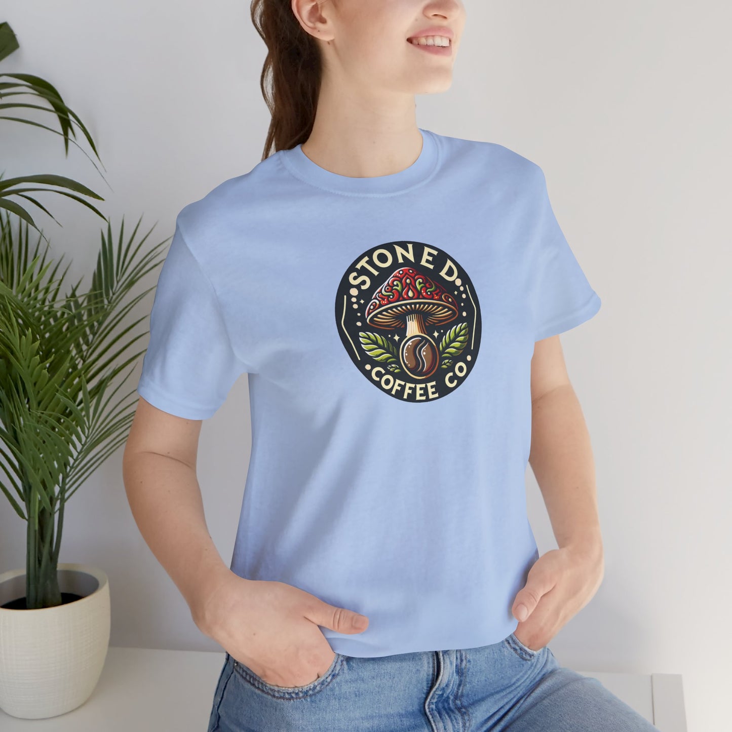 T-Shirt Stoned Coffee Company Mushroom Logo Unisex Jersey Short Sleeve Tee