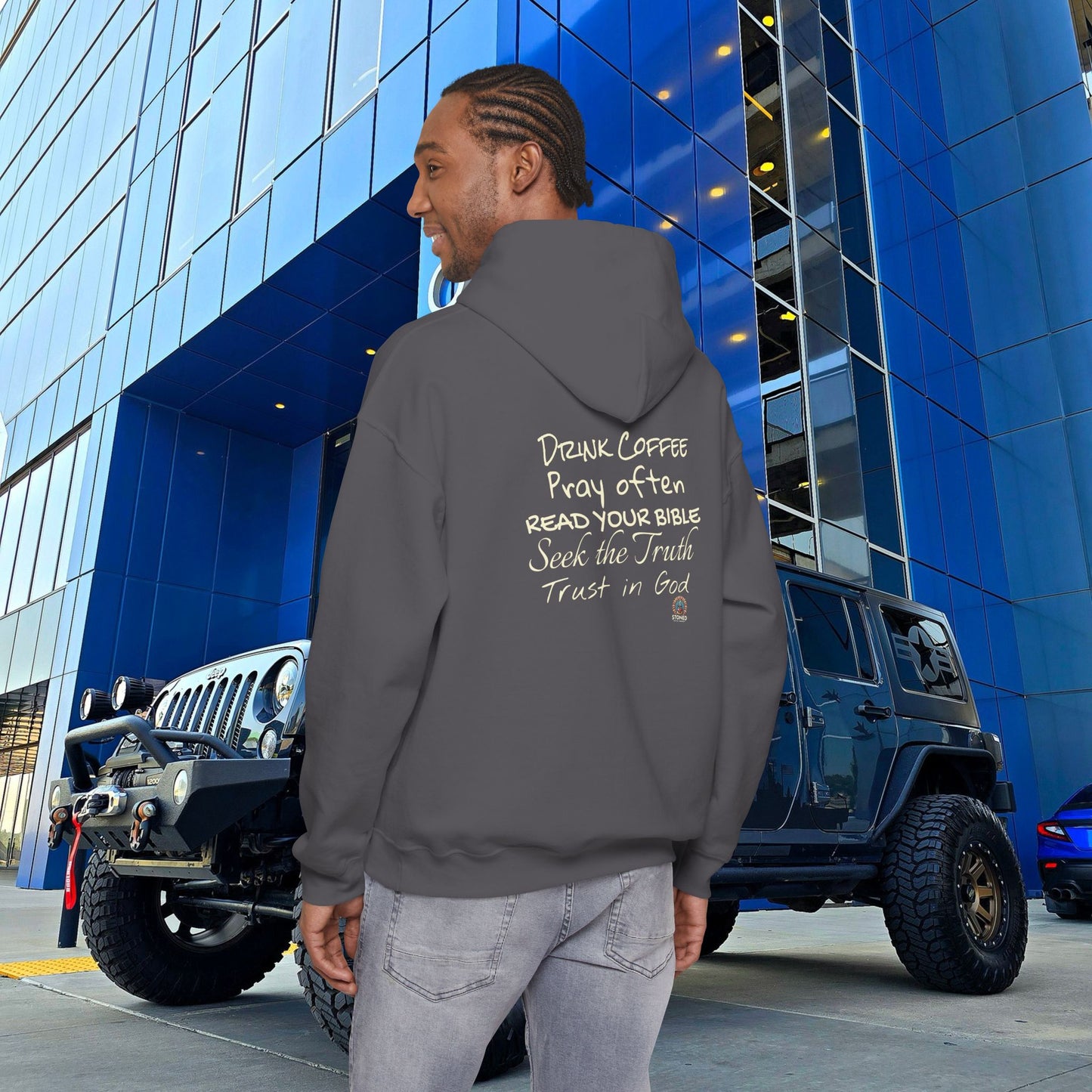 STONED COFFEE COMPANY HOODIE, Pray Often, Read Your Bible, Seek the Truth, Trust in God