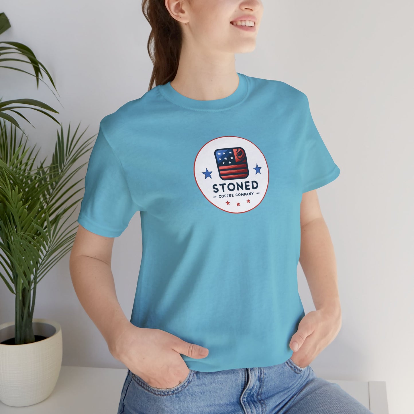 Stoned Coffee Company Unisex Tee - USA Flag Logo 3