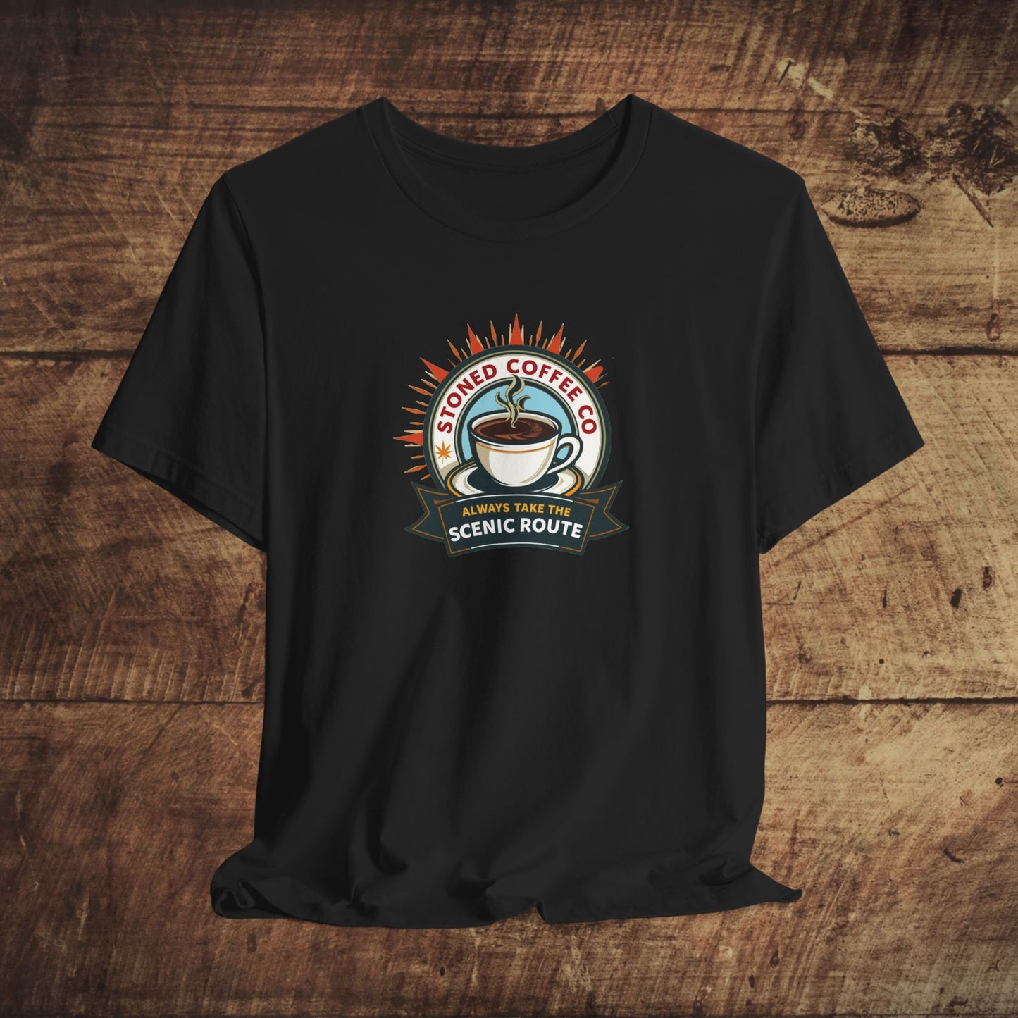 T-Shirt - Stoned Coffee Company, Always Take the Scenic Route
