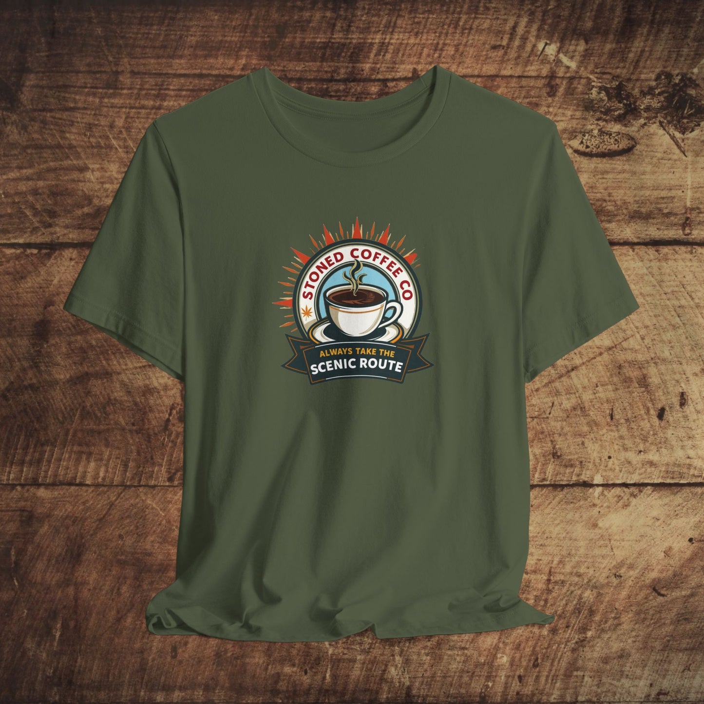T-Shirt - Stoned Coffee Company, Always Take the Scenic Route