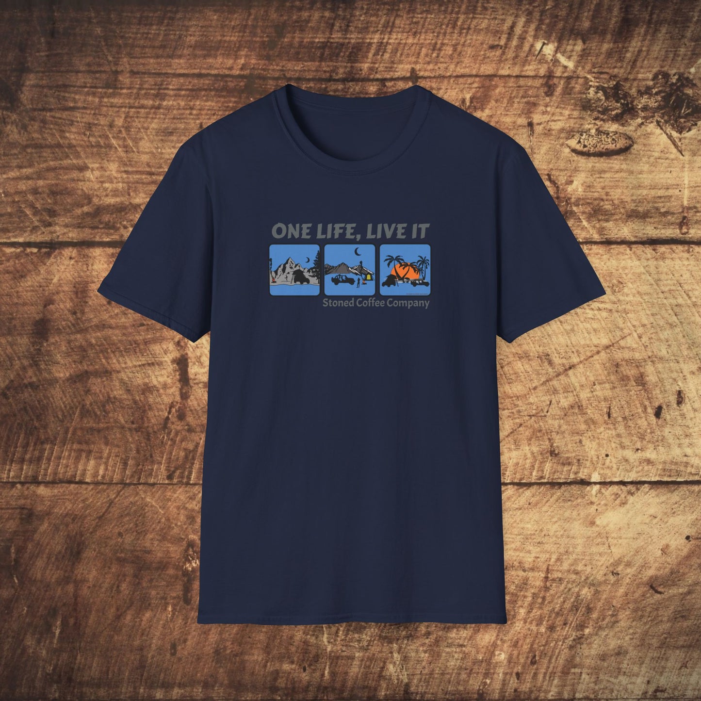 T-Shirt Stoned Coffee Co One Life Live it Design