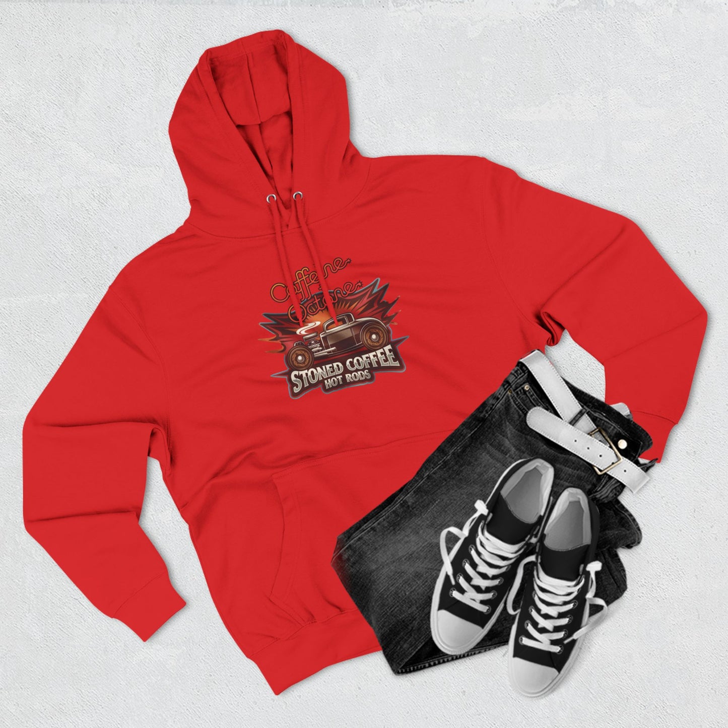 Fleece Hoodie - Stoned Coffee Co Hot Rods Caffeine + Octane