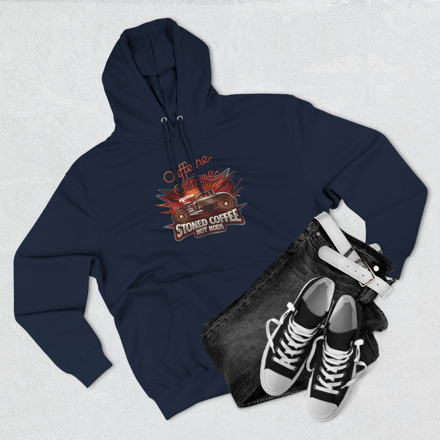 Fleece Hoodie - Stoned Coffee Co Hot Rods Caffeine + Octane