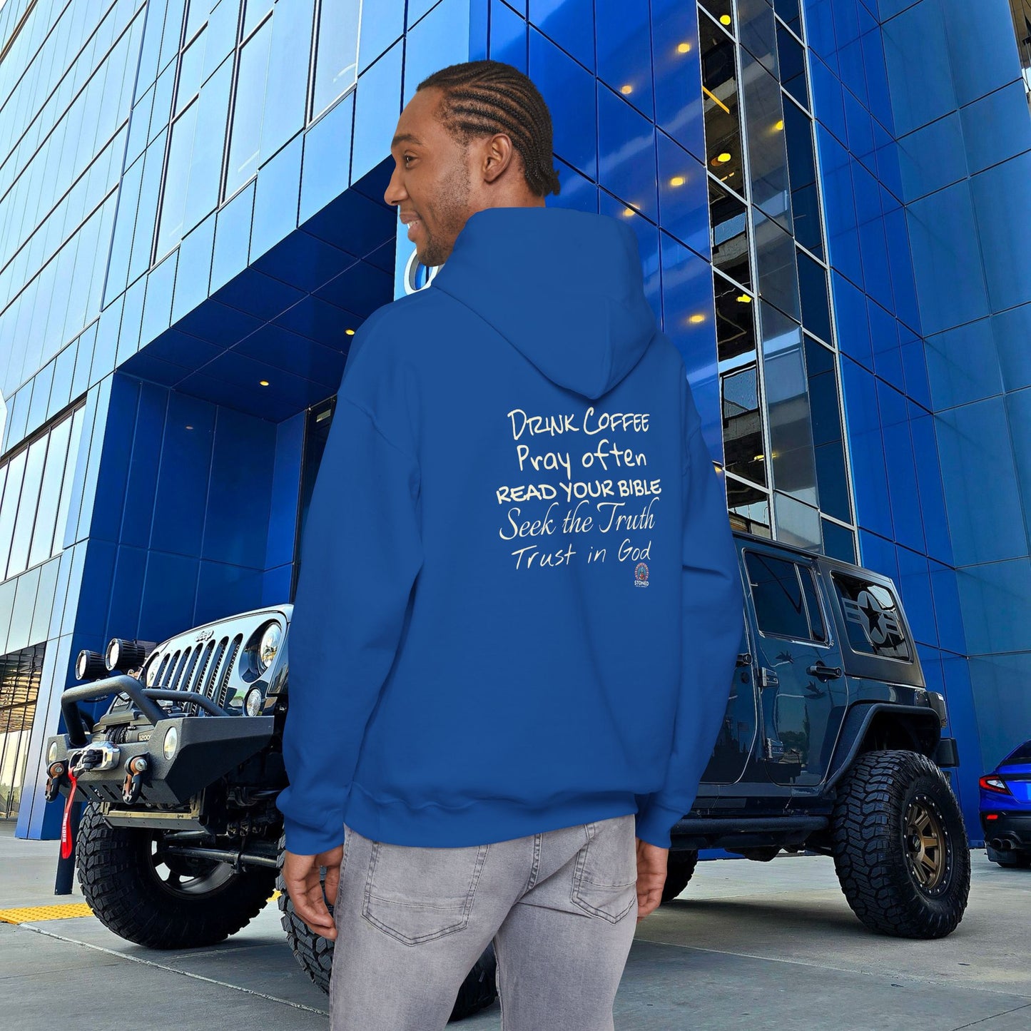 STONED COFFEE COMPANY HOODIE, Pray Often, Read Your Bible, Seek the Truth, Trust in God