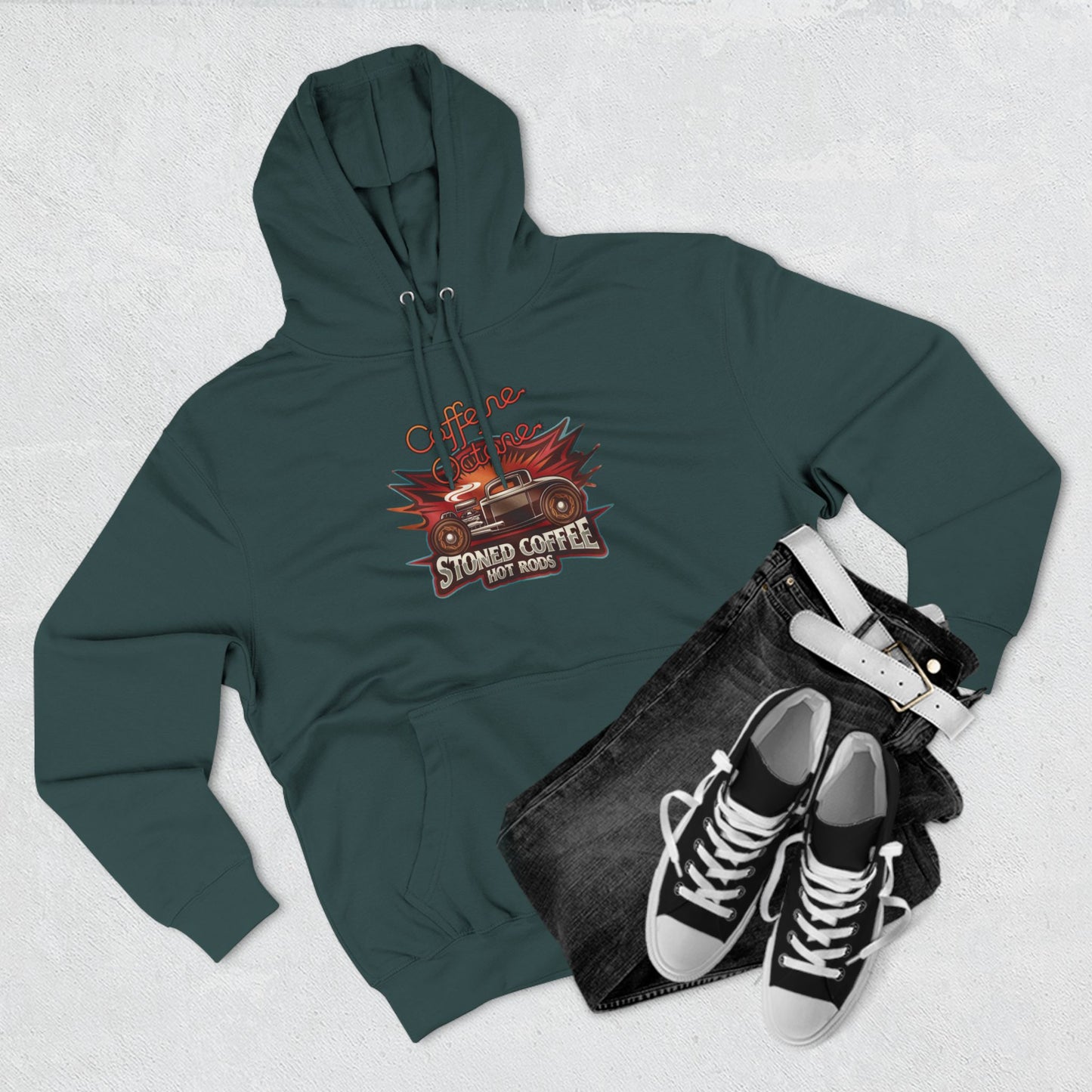 Fleece Hoodie - Stoned Coffee Co Hot Rods Caffeine + Octane