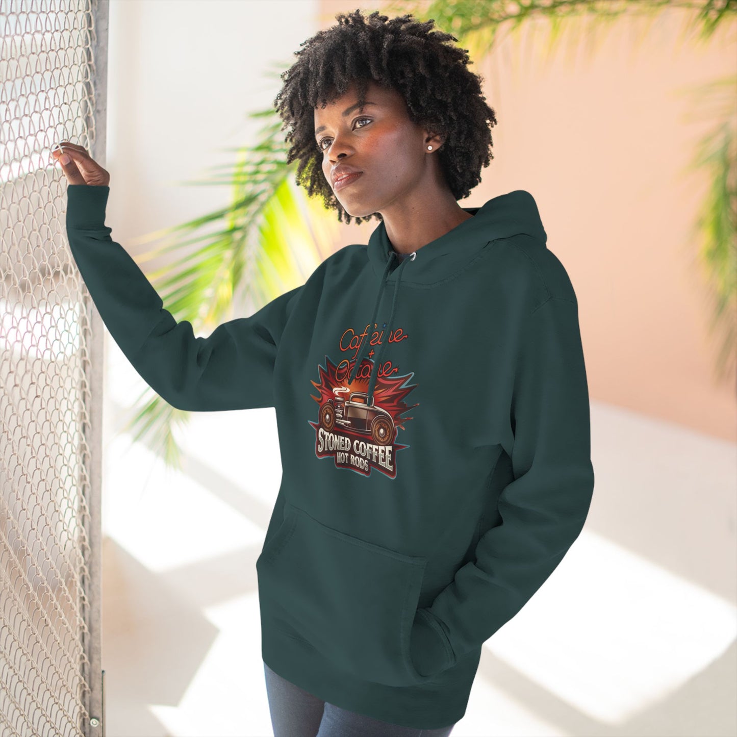 Fleece Hoodie - Stoned Coffee Co Hot Rods Caffeine + Octane