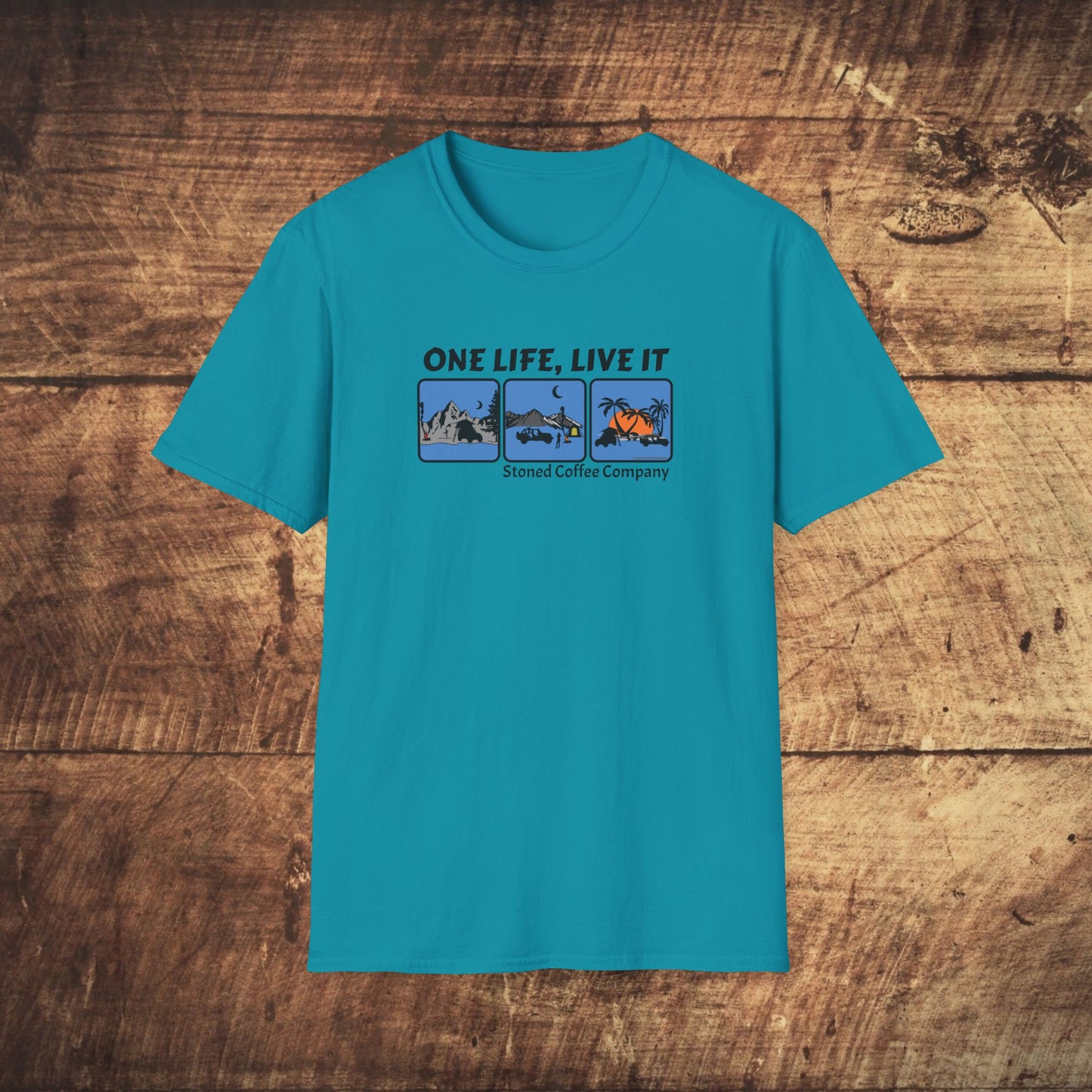 T-Shirt Stoned Coffee Co One Life Live it Design