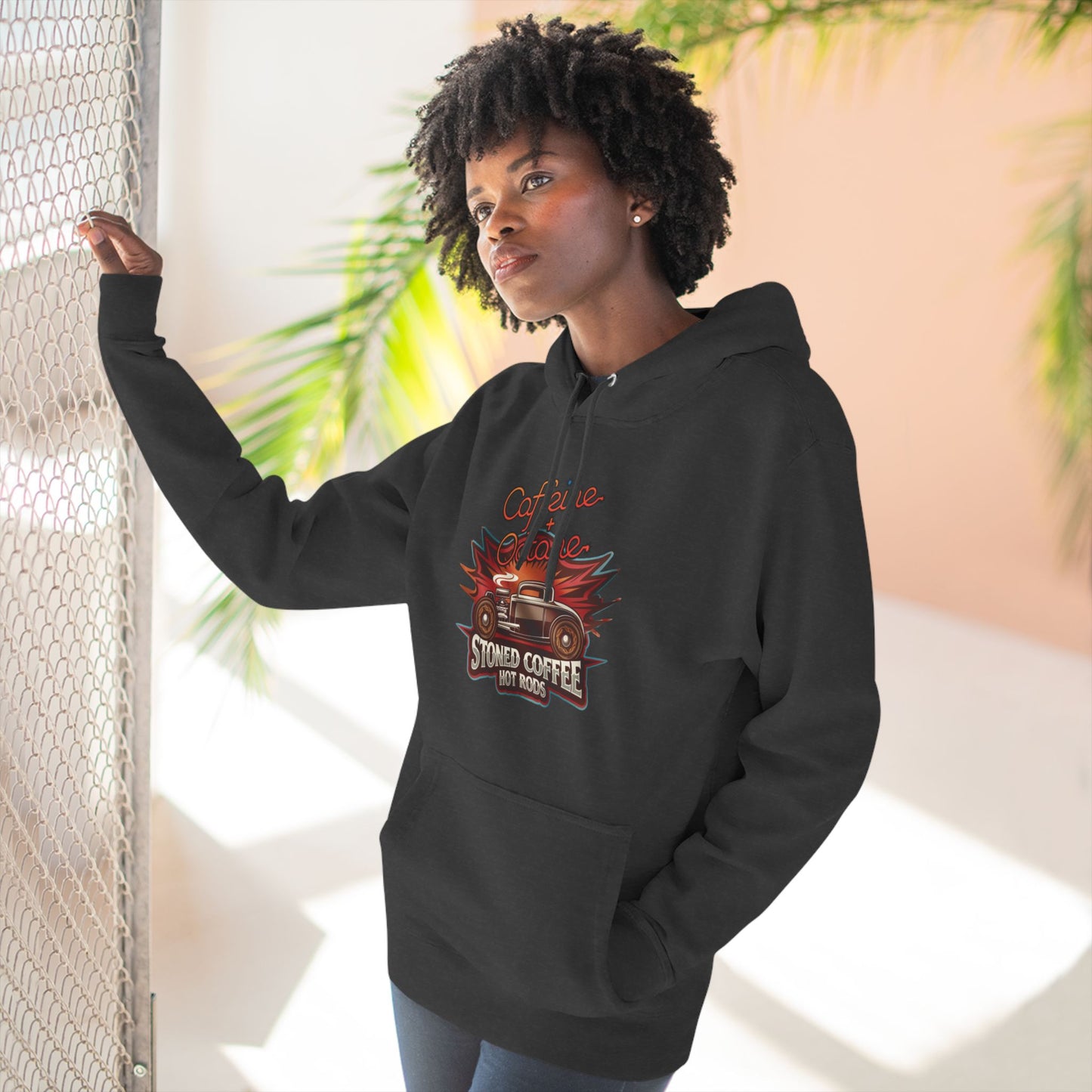 Fleece Hoodie - Stoned Coffee Co Hot Rods Caffeine + Octane