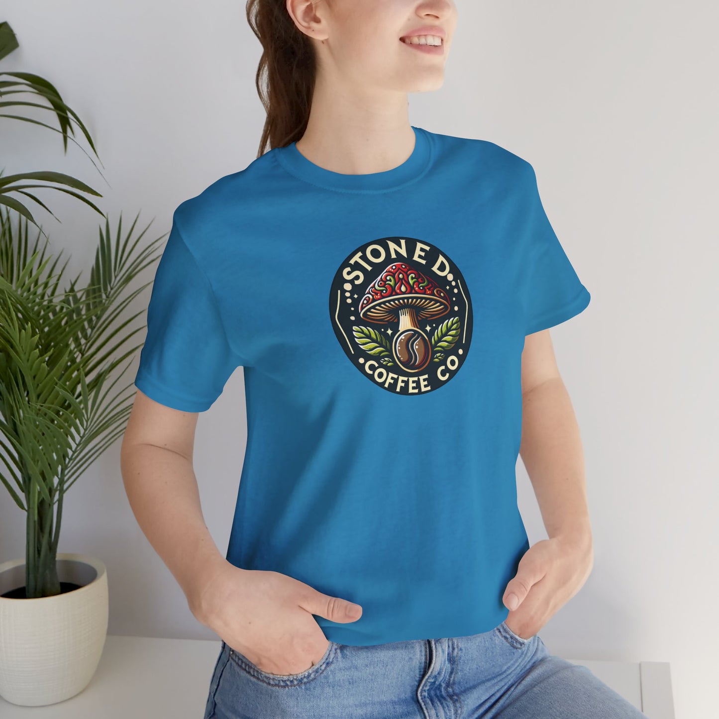T-Shirt Stoned Coffee Company Mushroom Logo Unisex Jersey Short Sleeve Tee