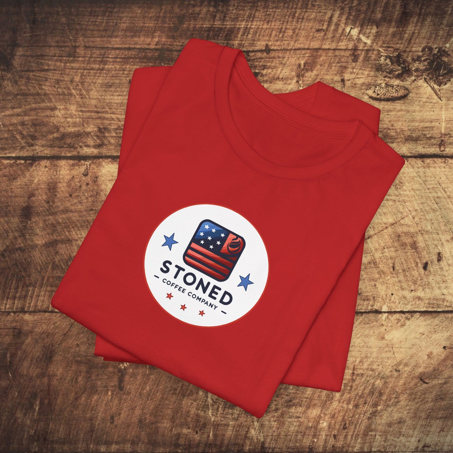 Stoned Coffee Company Unisex Tee - USA Flag Logo 3