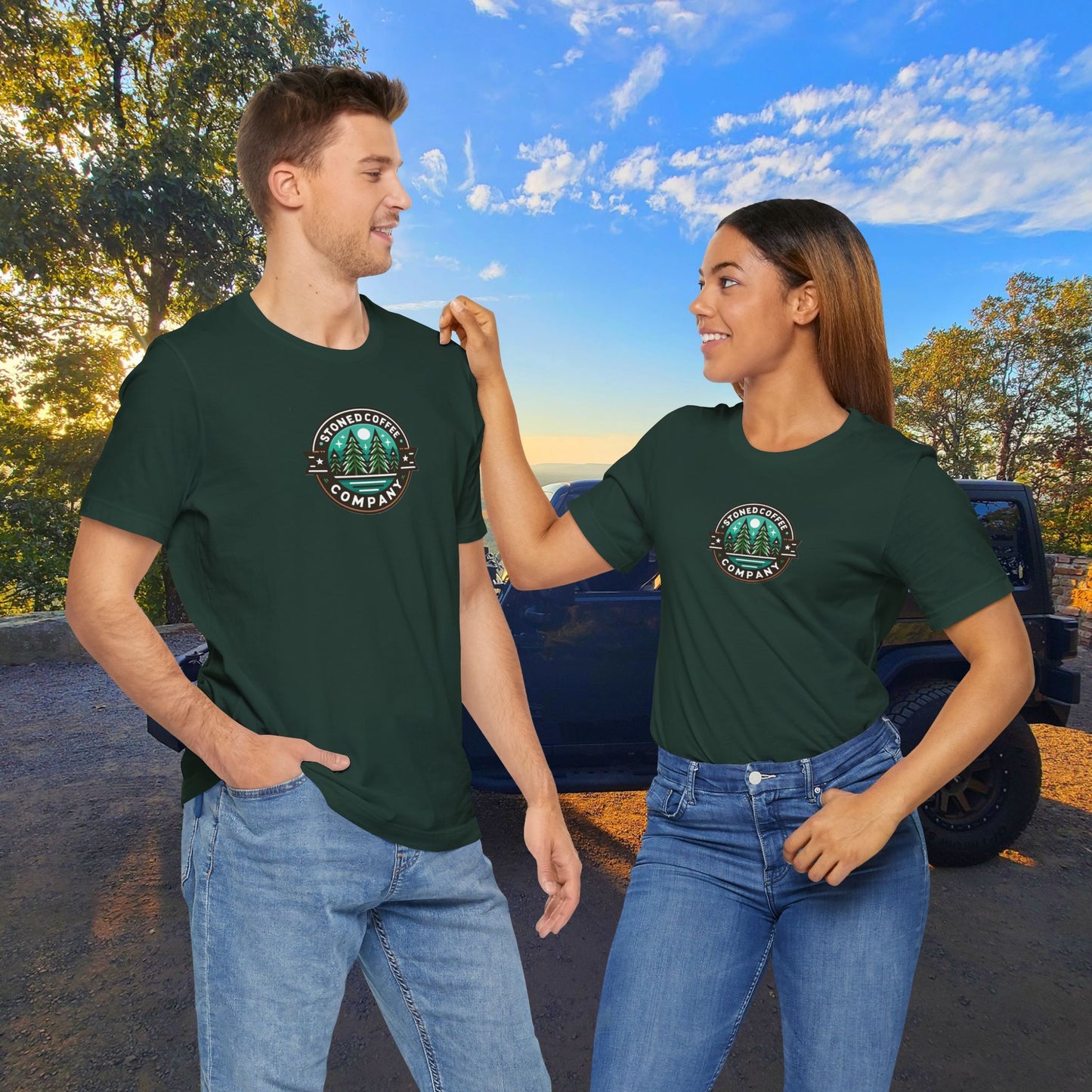 T-Shirt Stoned Coffee Company Pine Tree Mountain Unisex Jersey