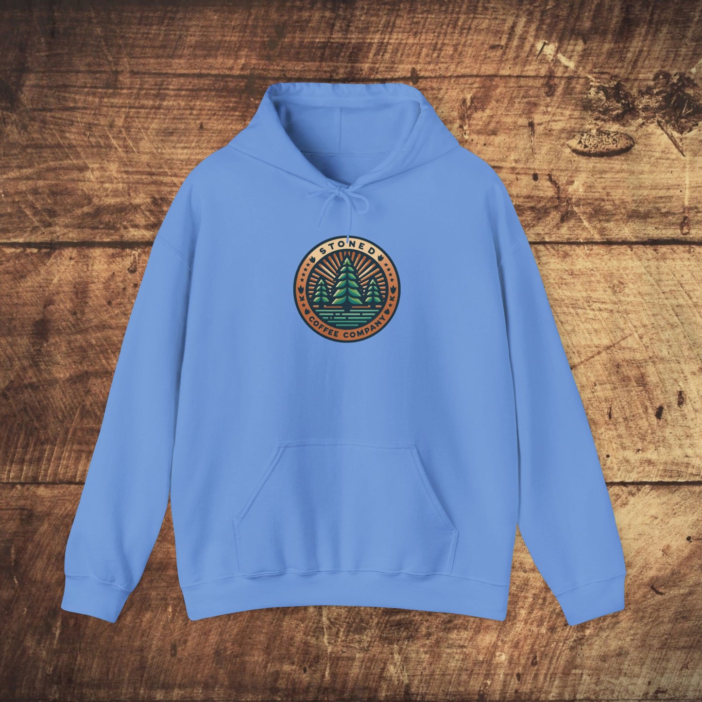 Hooded Sweatshirt Stoned Coffee Company Pine Trees Logo