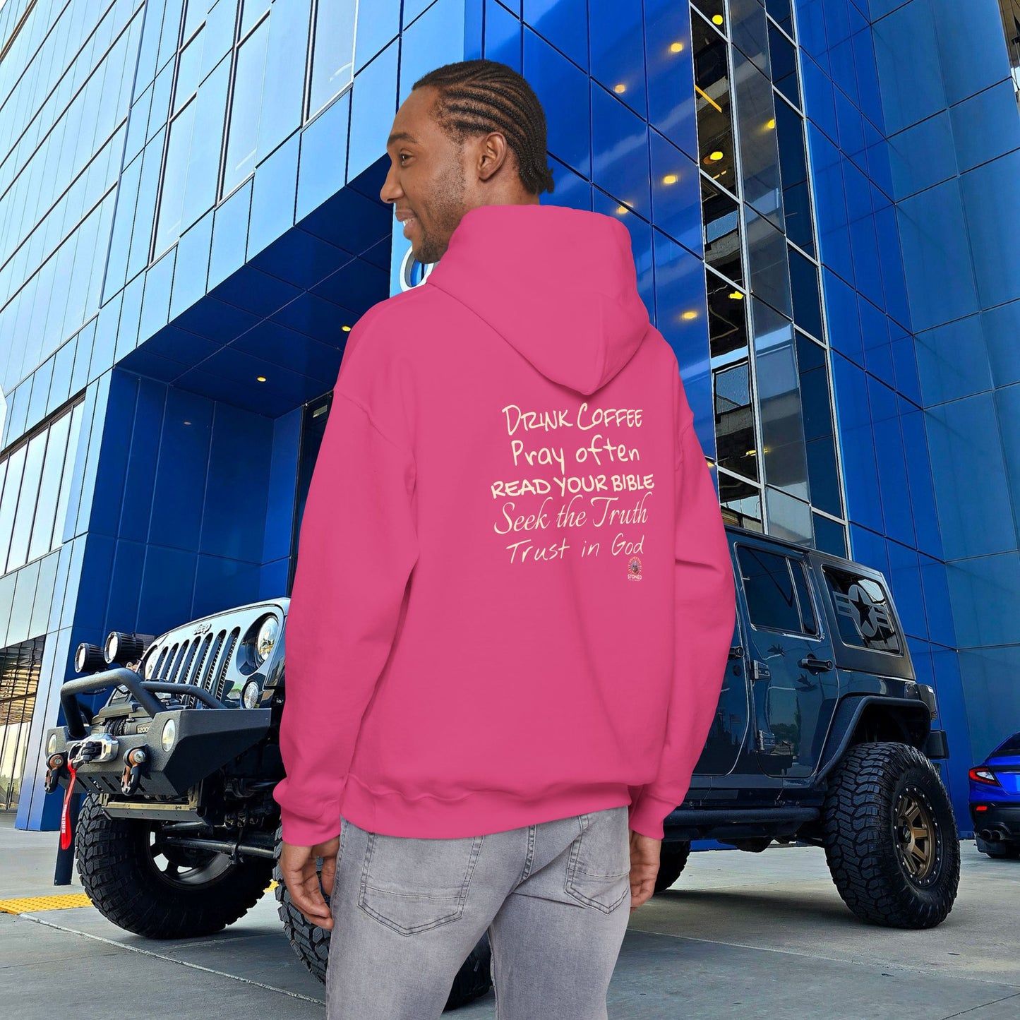 STONED COFFEE COMPANY HOODIE, Pray Often, Read Your Bible, Seek the Truth, Trust in God