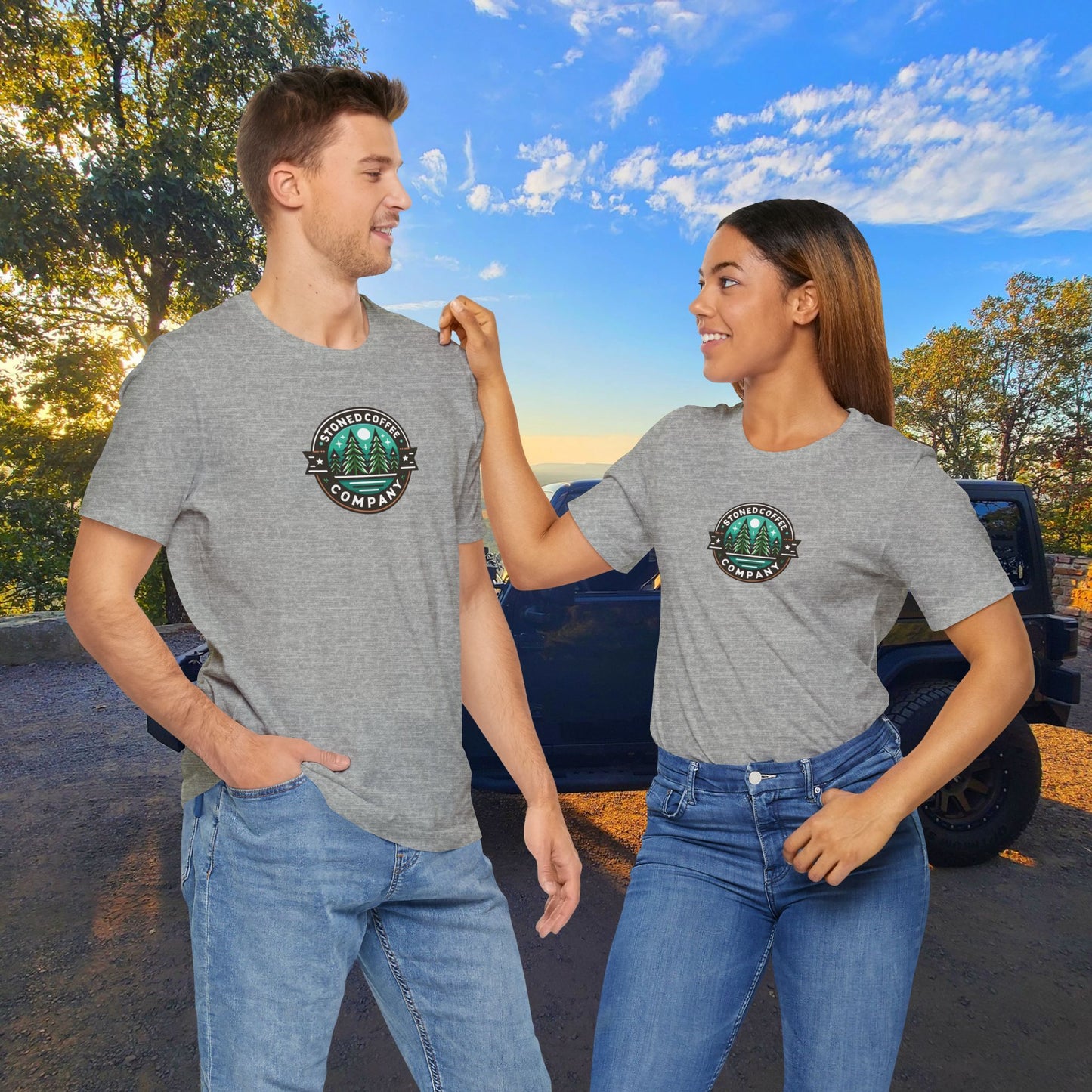 T-Shirt Stoned Coffee Company Pine Tree Mountain Unisex Jersey