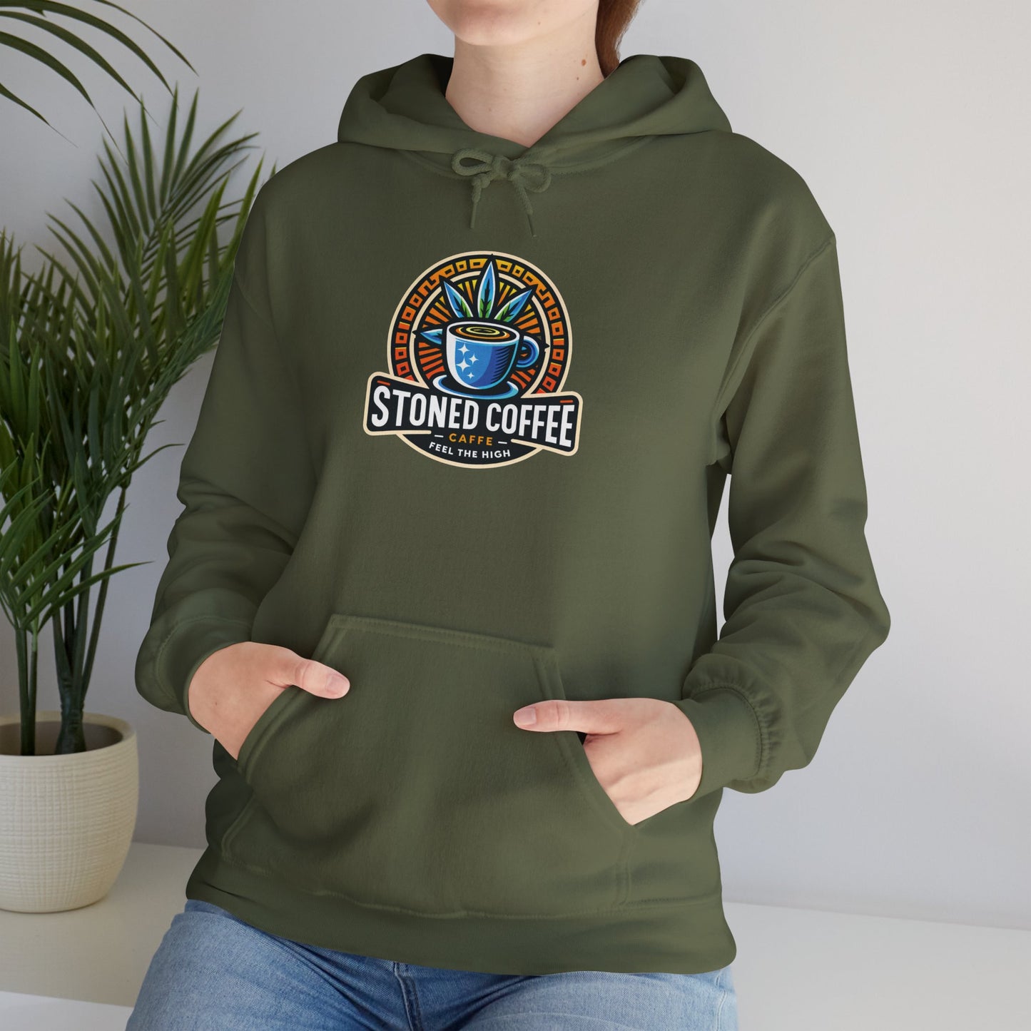 Hooded Sweatshirt Stoned Coffee Company Logo 4 Feel the High