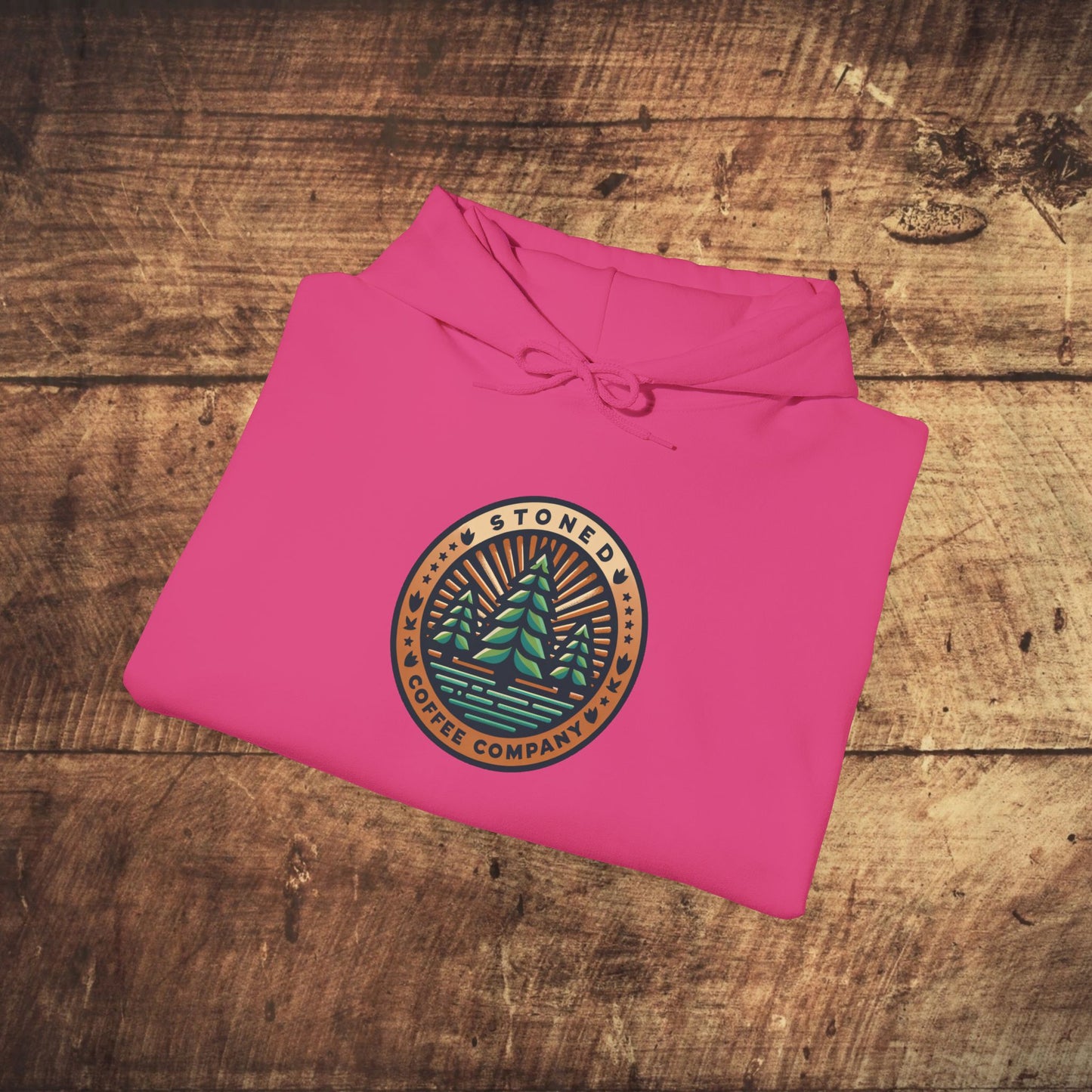 Hooded Sweatshirt Stoned Coffee Company Pine Trees Logo