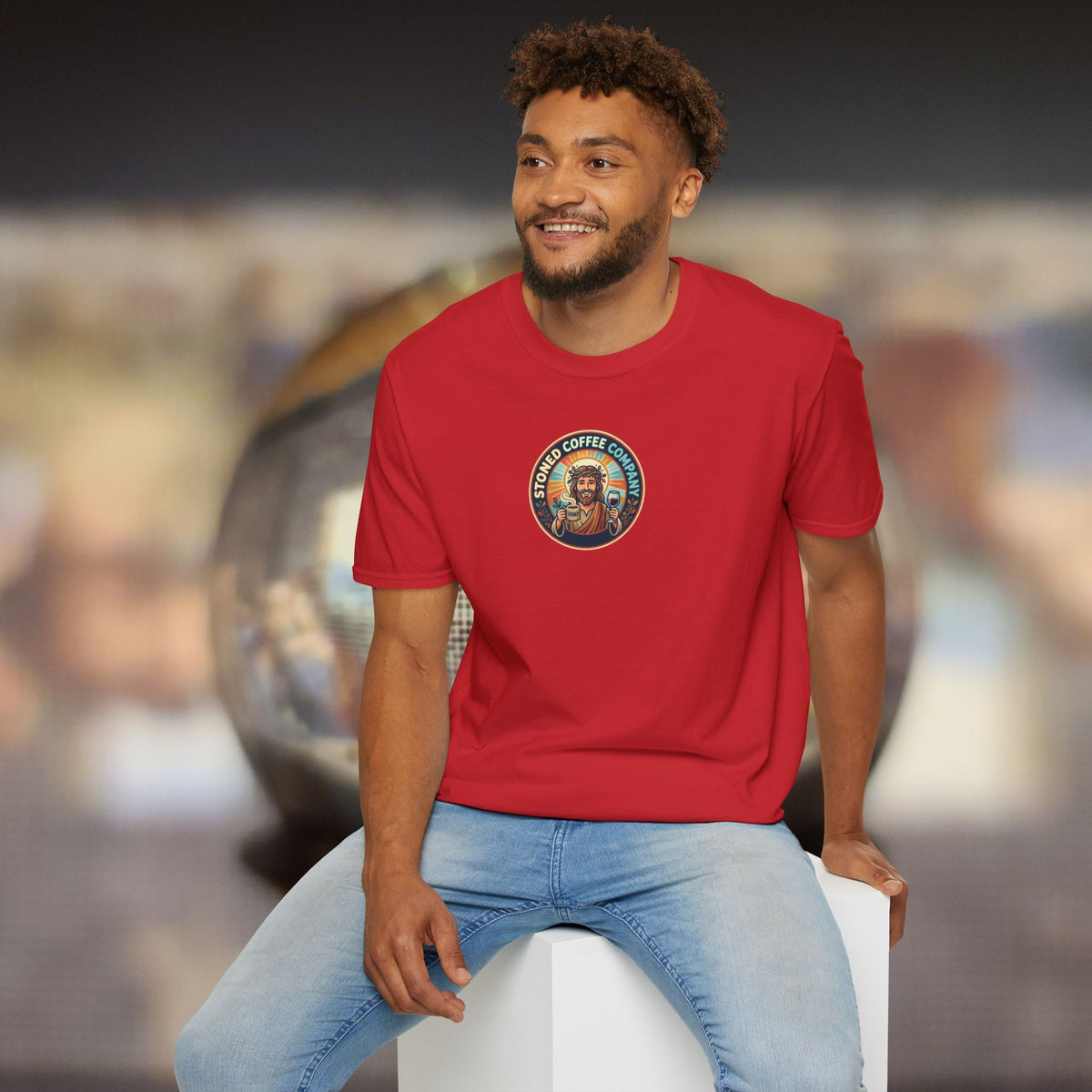 He Brewed the Coffee Christian T-Shirt — Faith & Coffee Back-Print