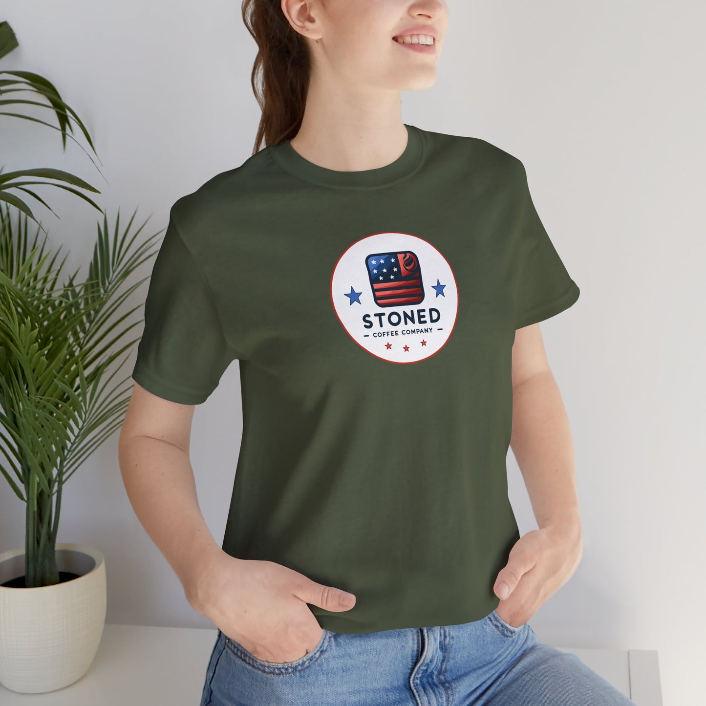 Stoned Coffee Company Unisex Tee - USA Flag Logo 3