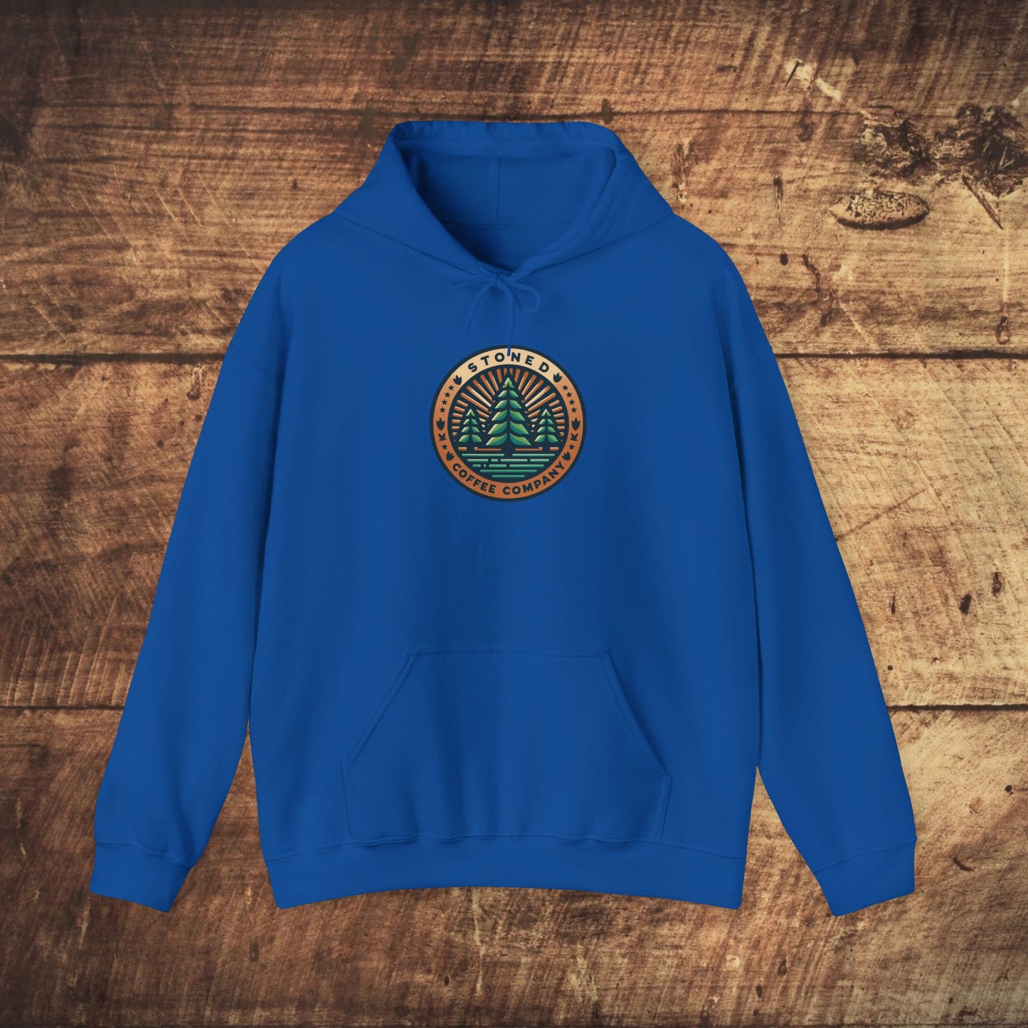 Hooded Sweatshirt Stoned Coffee Company Pine Trees Logo