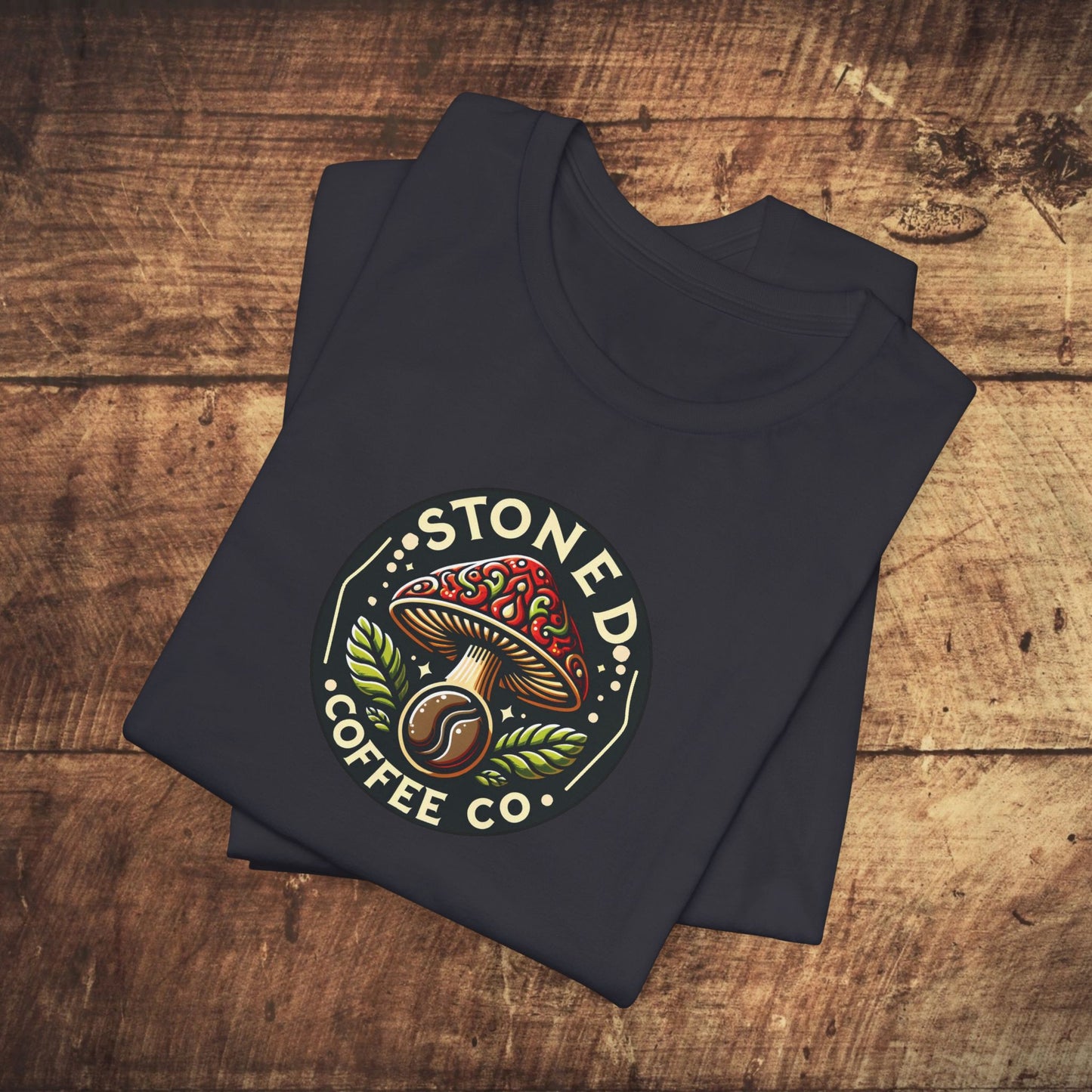 T-Shirt Stoned Coffee Company Mushroom Logo Unisex Jersey Short Sleeve Tee