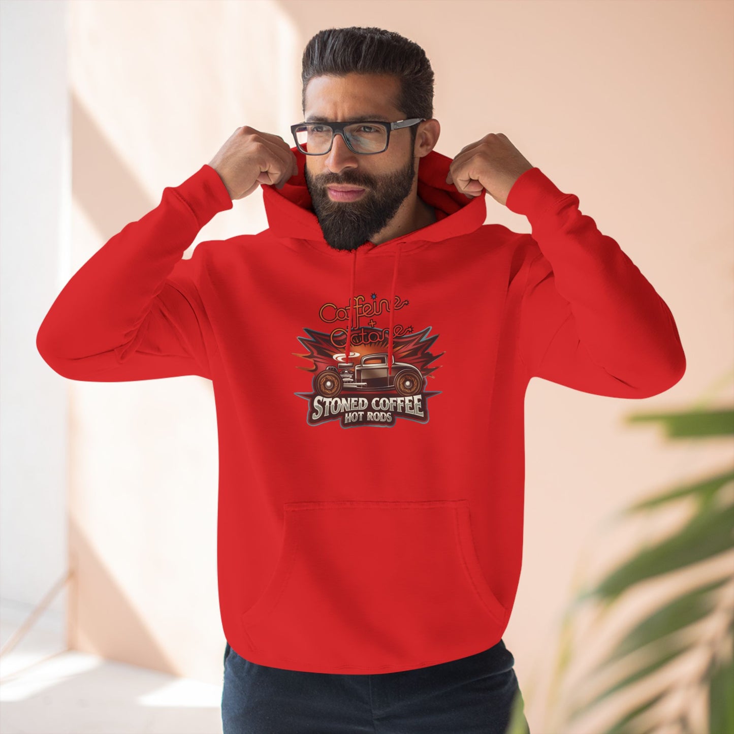 Fleece Hoodie - Stoned Coffee Co Hot Rods Caffeine + Octane