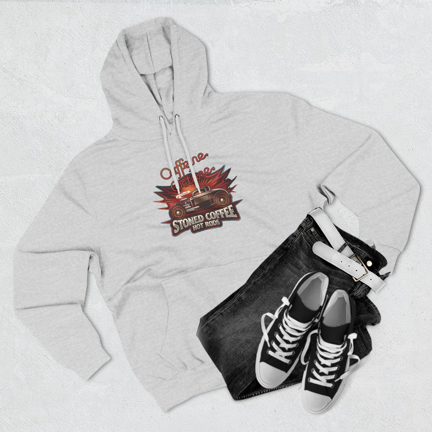 Fleece Hoodie - Stoned Coffee Co Hot Rods Caffeine + Octane