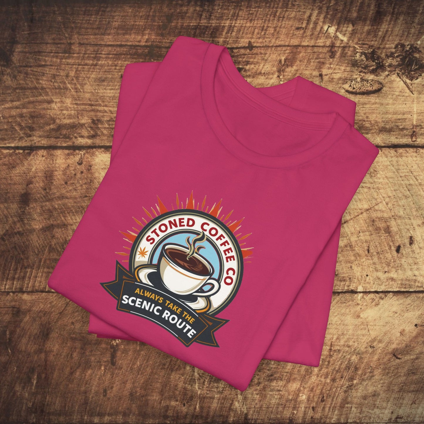 T-Shirt - Stoned Coffee Company, Always Take the Scenic Route