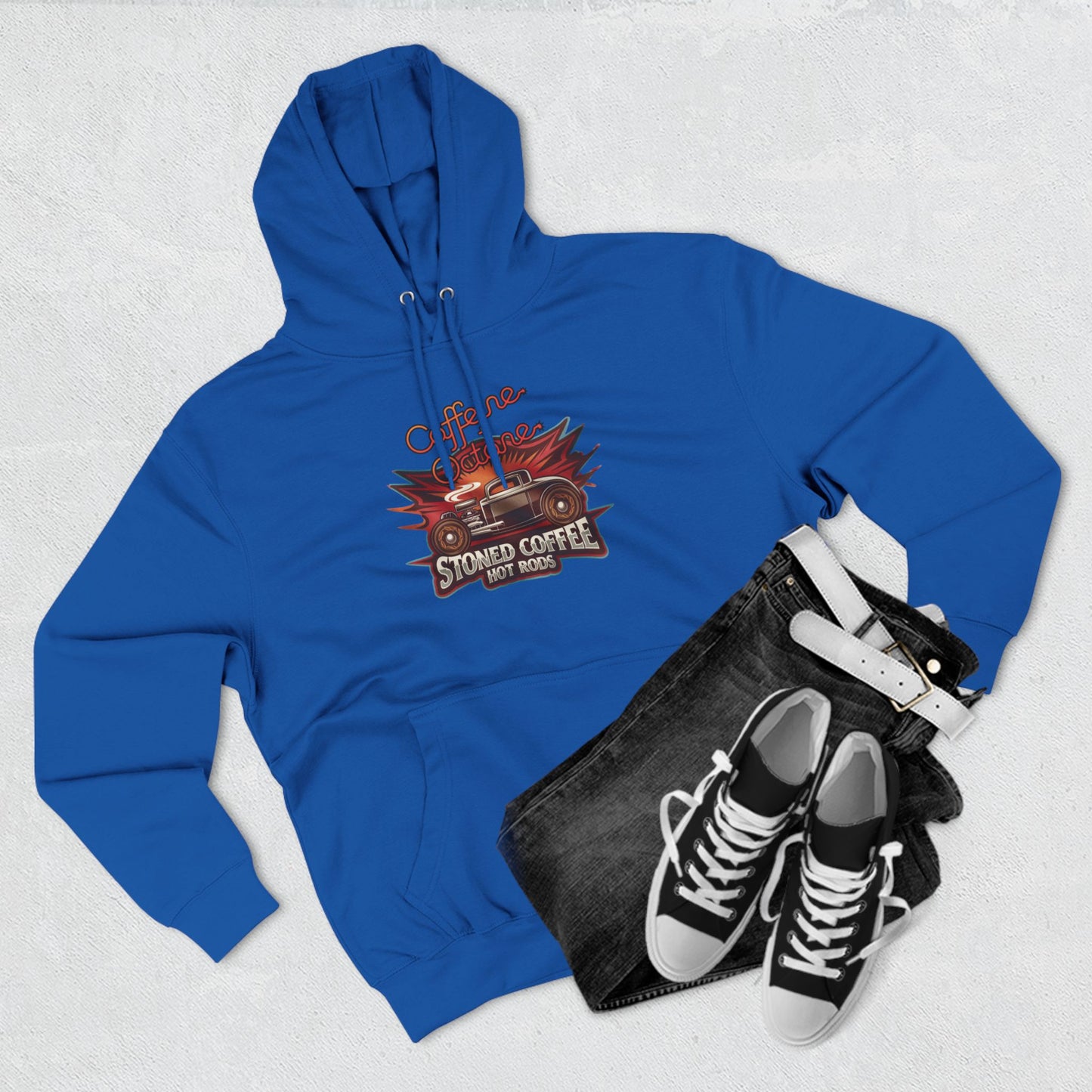 Fleece Hoodie - Stoned Coffee Co Hot Rods Caffeine + Octane
