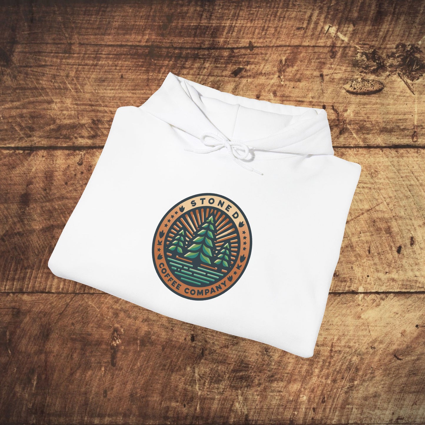 Hooded Sweatshirt Stoned Coffee Company Pine Trees Logo