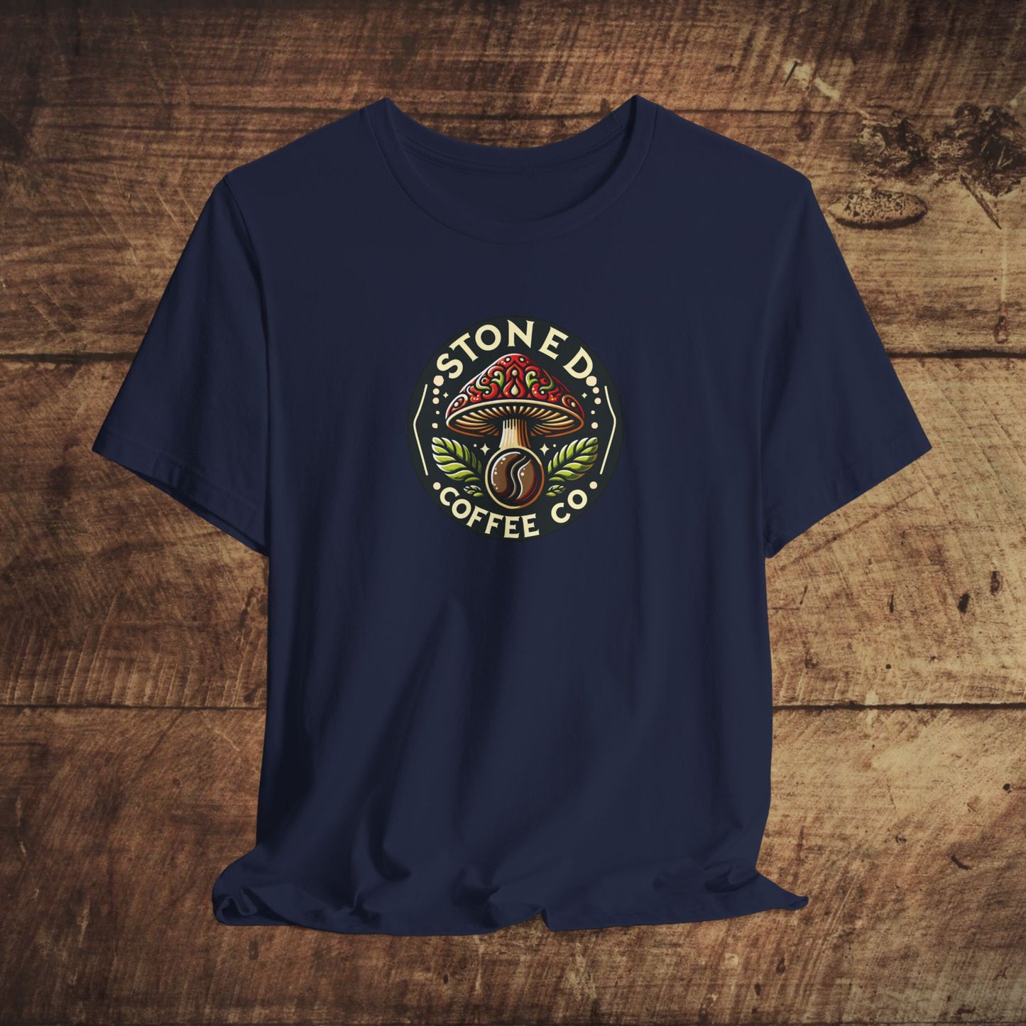 T-Shirt Stoned Coffee Company Mushroom Logo Unisex Jersey Short Sleeve Tee