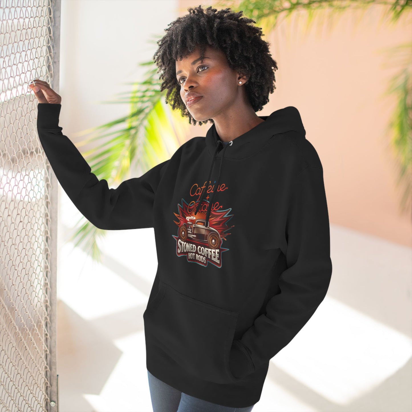Fleece Hoodie - Stoned Coffee Co Hot Rods Caffeine + Octane