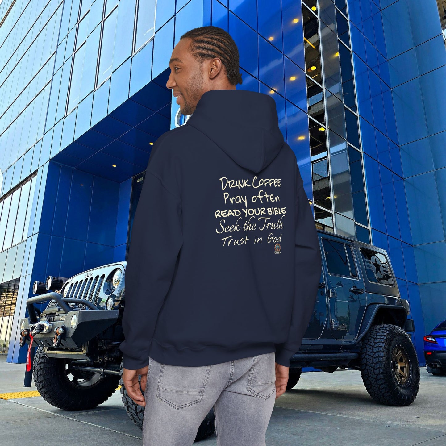 STONED COFFEE COMPANY HOODIE, Pray Often, Read Your Bible, Seek the Truth, Trust in God