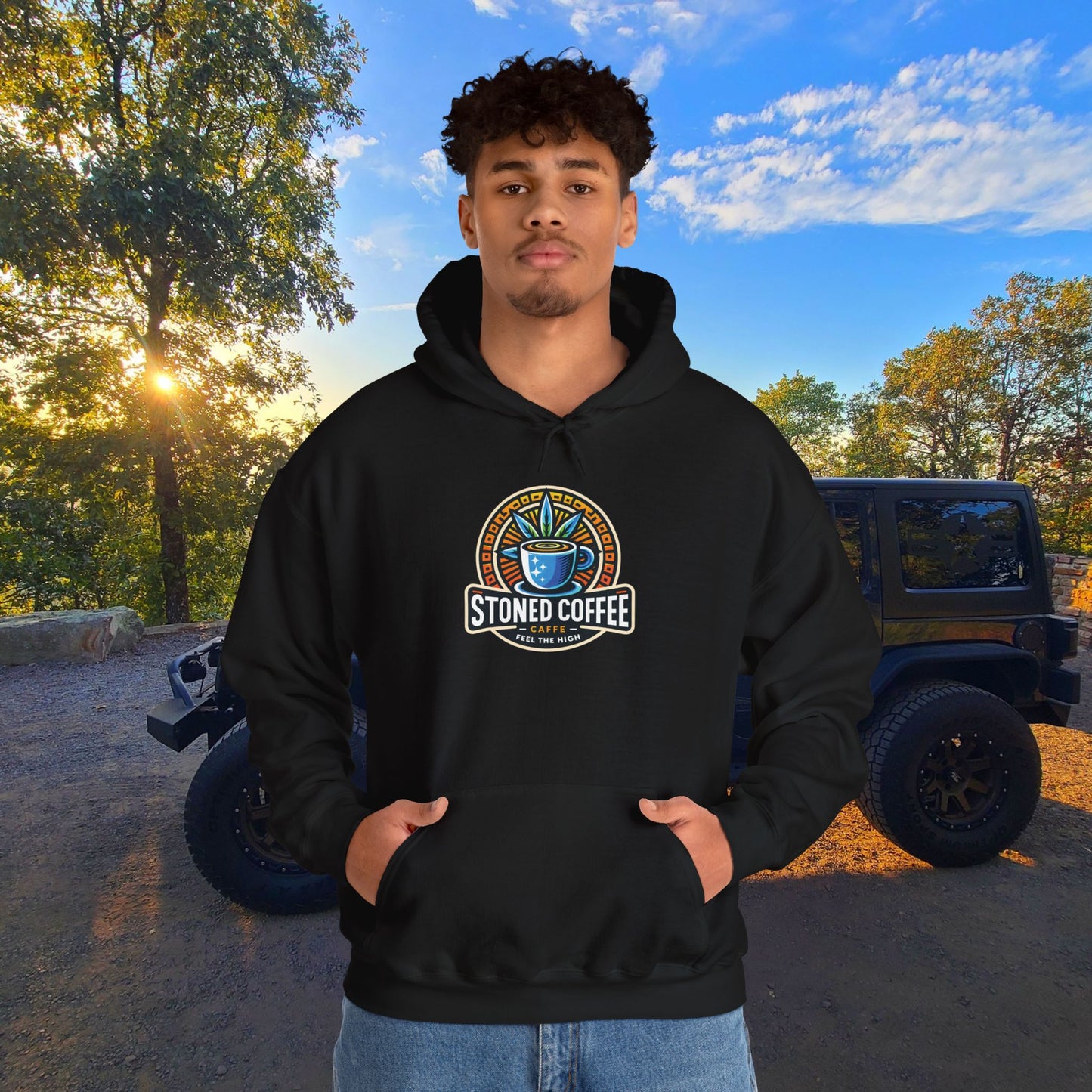 Hooded Sweatshirt Stoned Coffee Company Logo 4 Feel the High