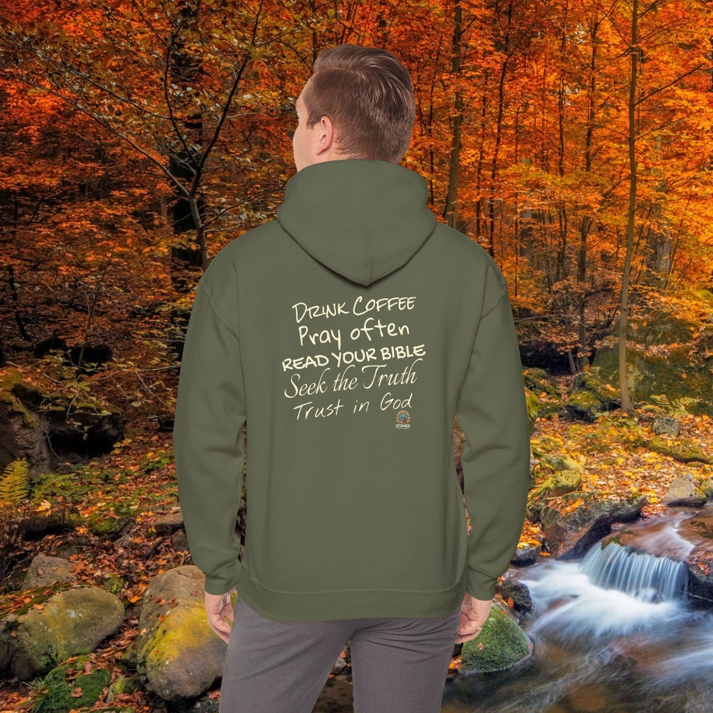STONED COFFEE COMPANY HOODIE, Pray Often, Read Your Bible, Seek the Truth, Trust in God