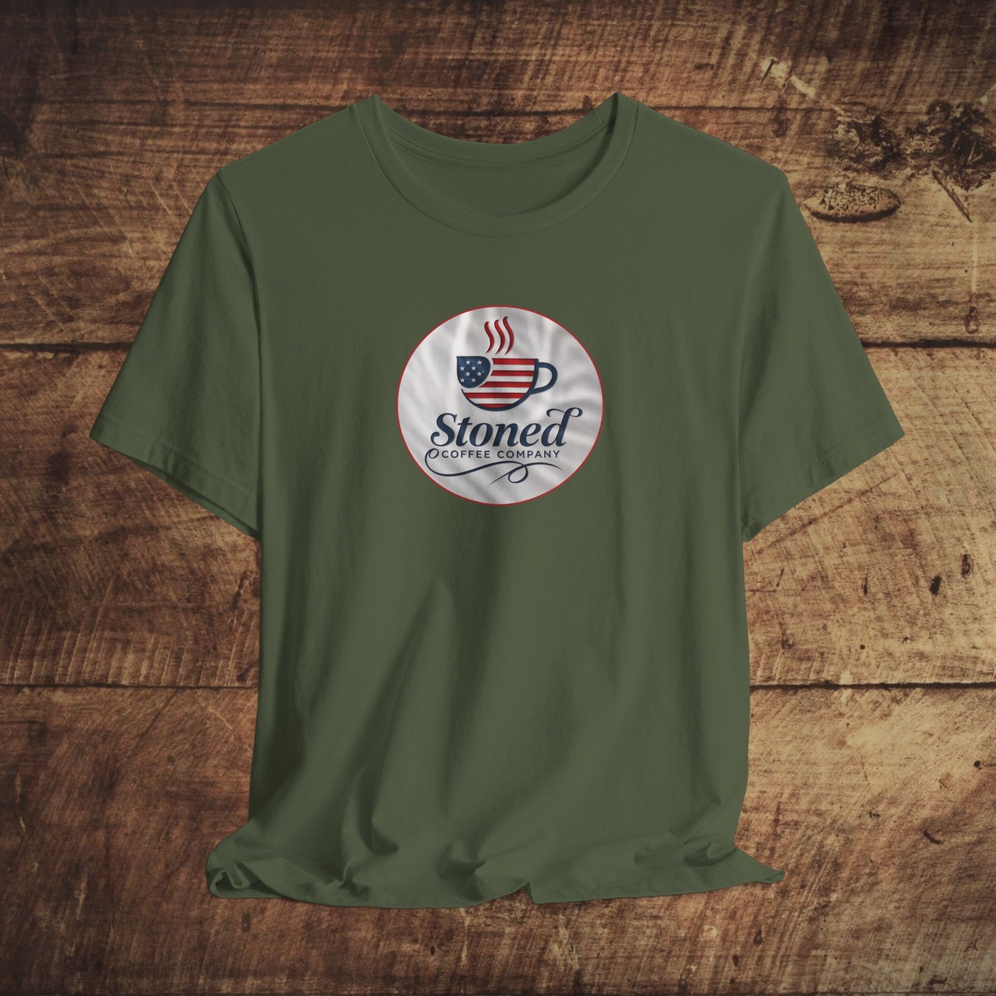 Stoned Coffee Unisex Tee - USA Flag Logo 1