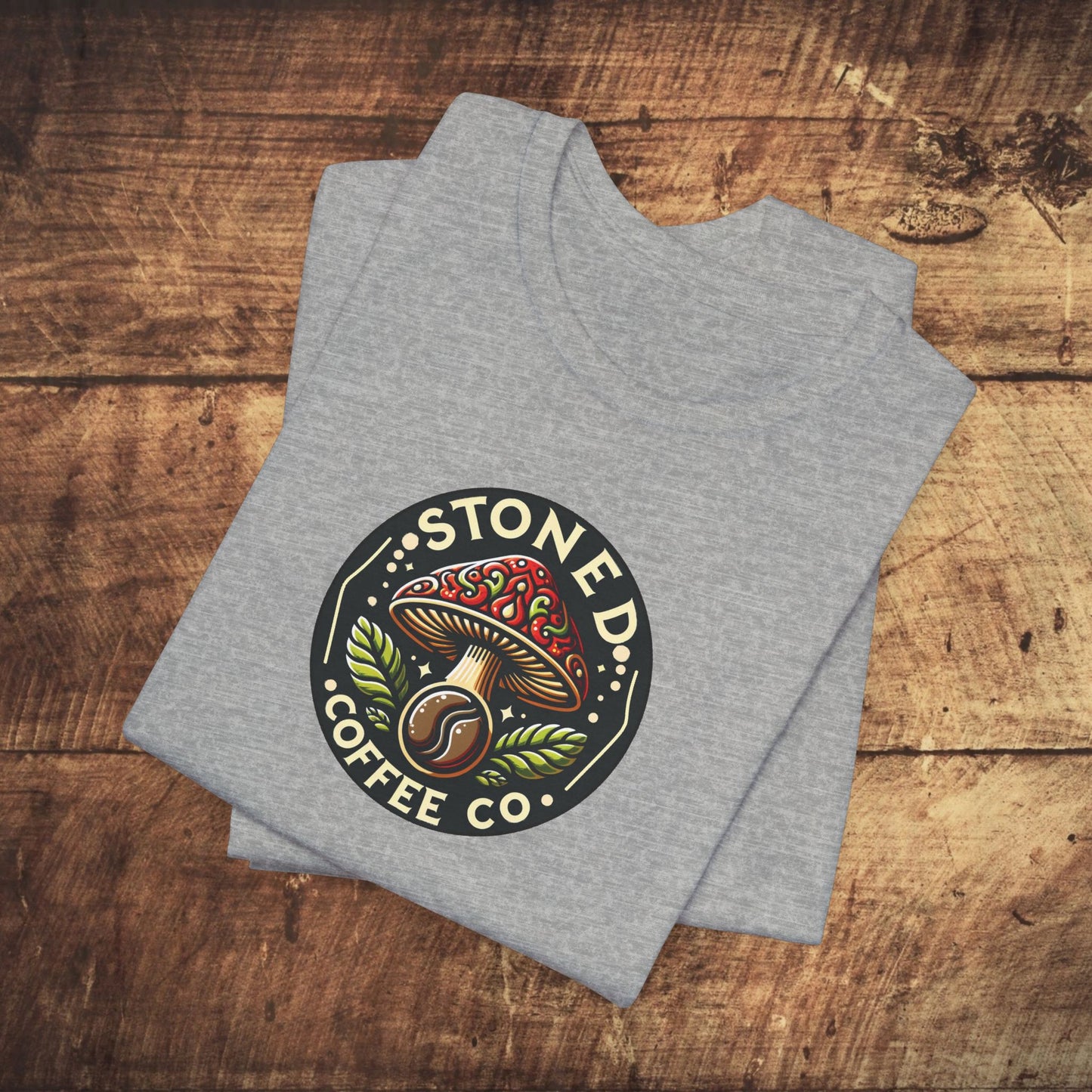 T-Shirt Stoned Coffee Company Mushroom Logo Unisex Jersey Short Sleeve Tee