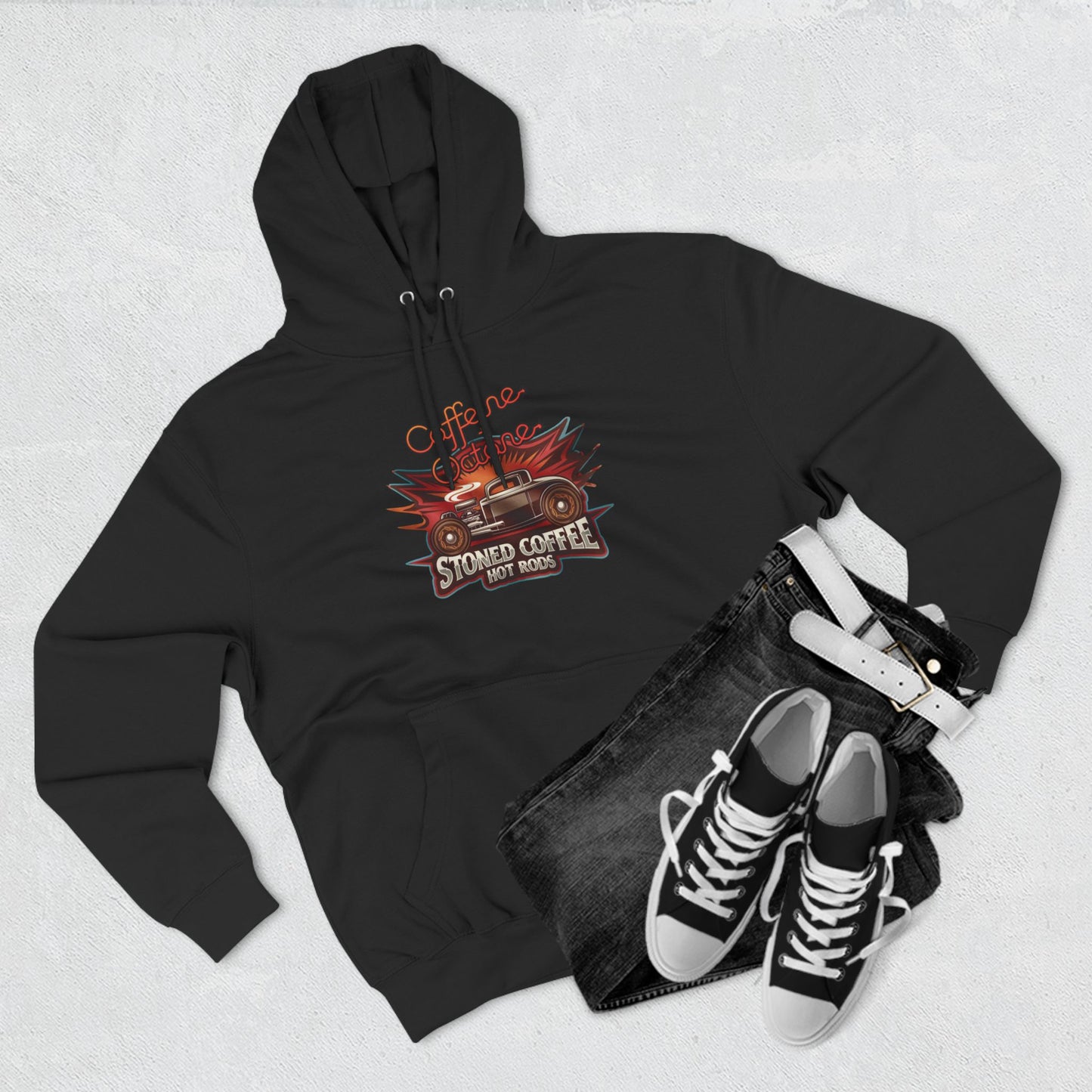 Fleece Hoodie - Stoned Coffee Co Hot Rods Caffeine + Octane