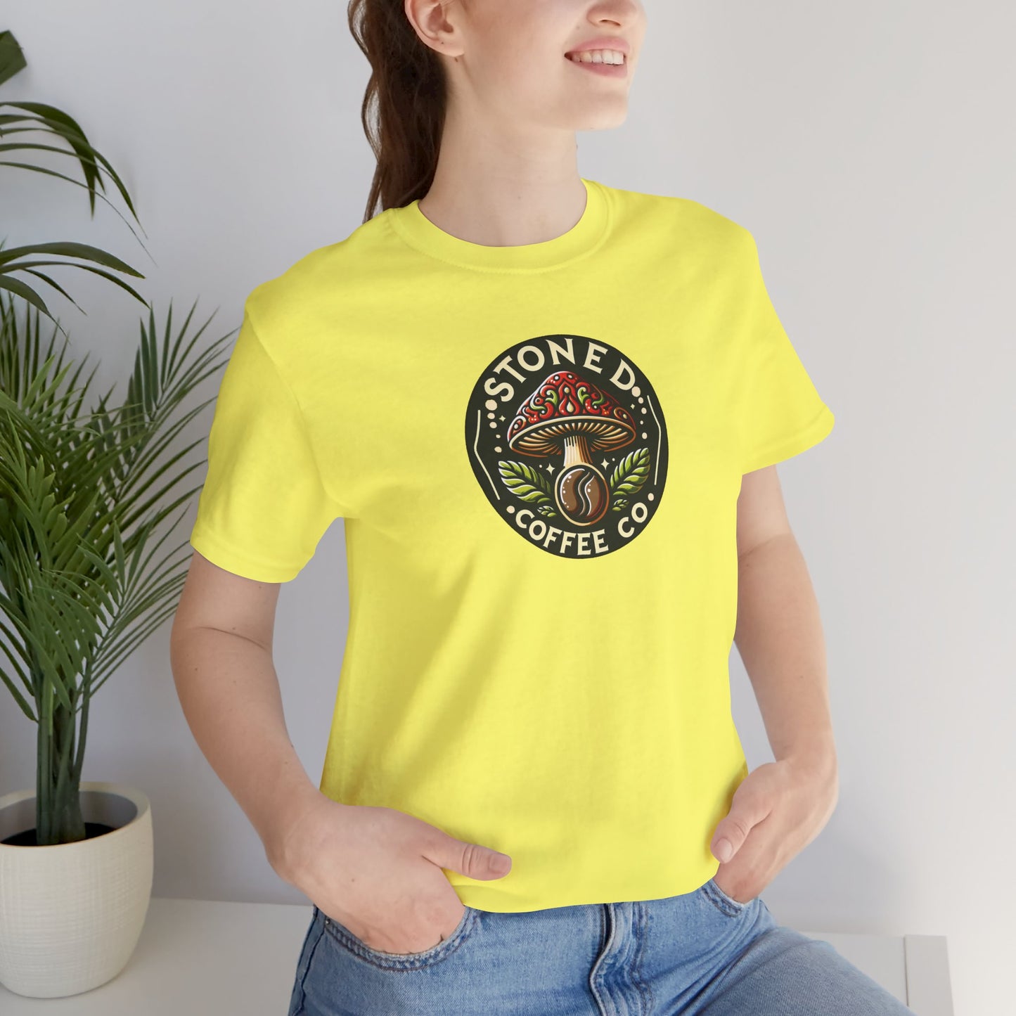 T-Shirt Stoned Coffee Company Mushroom Logo Unisex Jersey Short Sleeve Tee