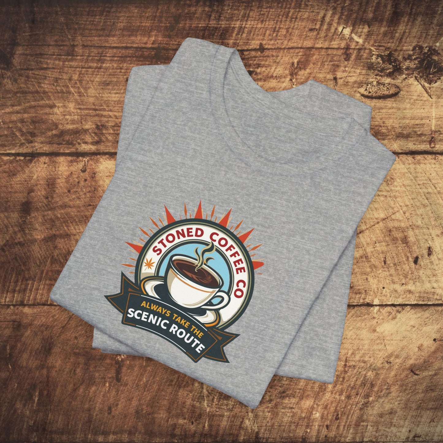 T-Shirt - Stoned Coffee Company, Always Take the Scenic Route