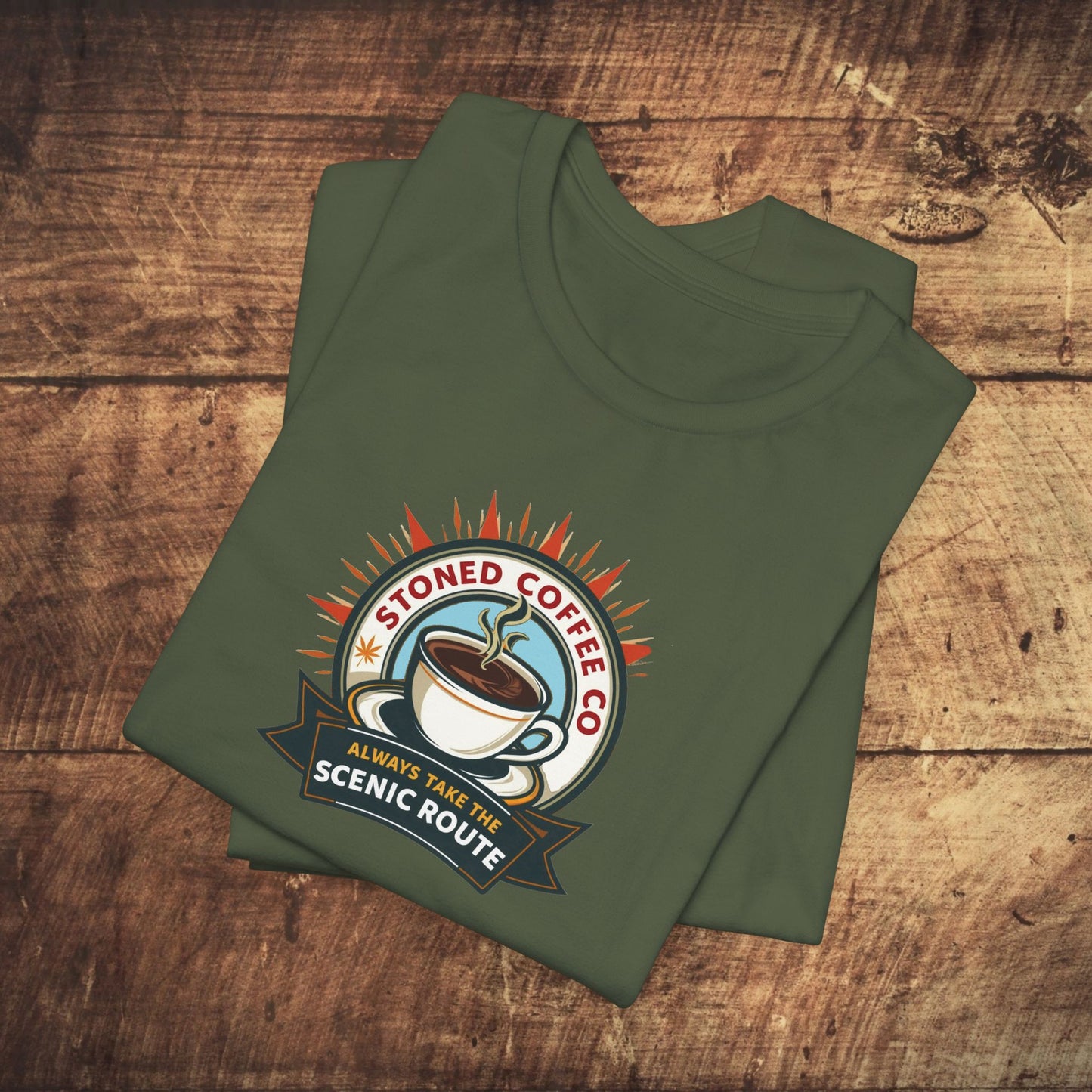 T-Shirt - Stoned Coffee Company, Always Take the Scenic Route