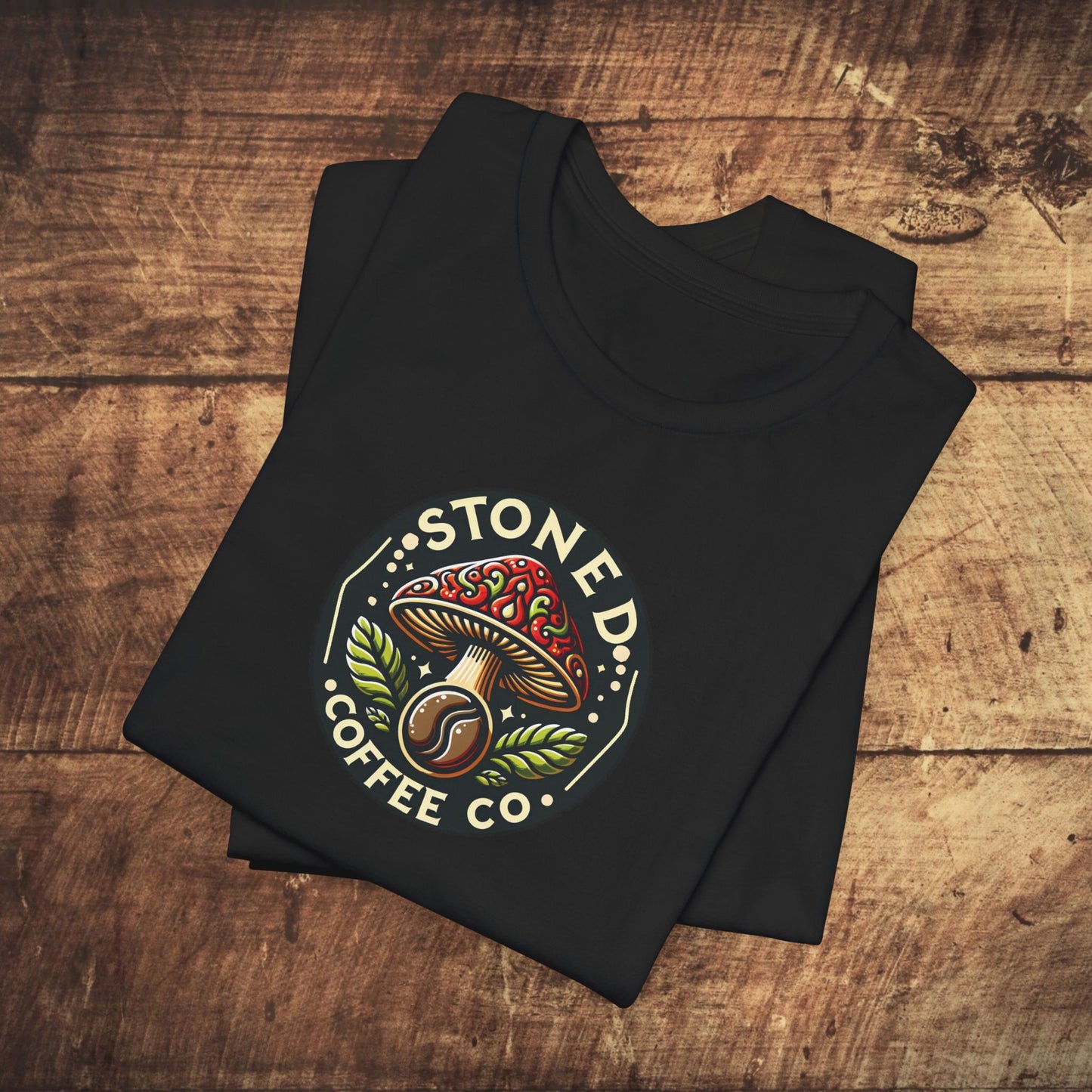 T-Shirt Stoned Coffee Company Mushroom Logo Unisex Jersey Short Sleeve Tee