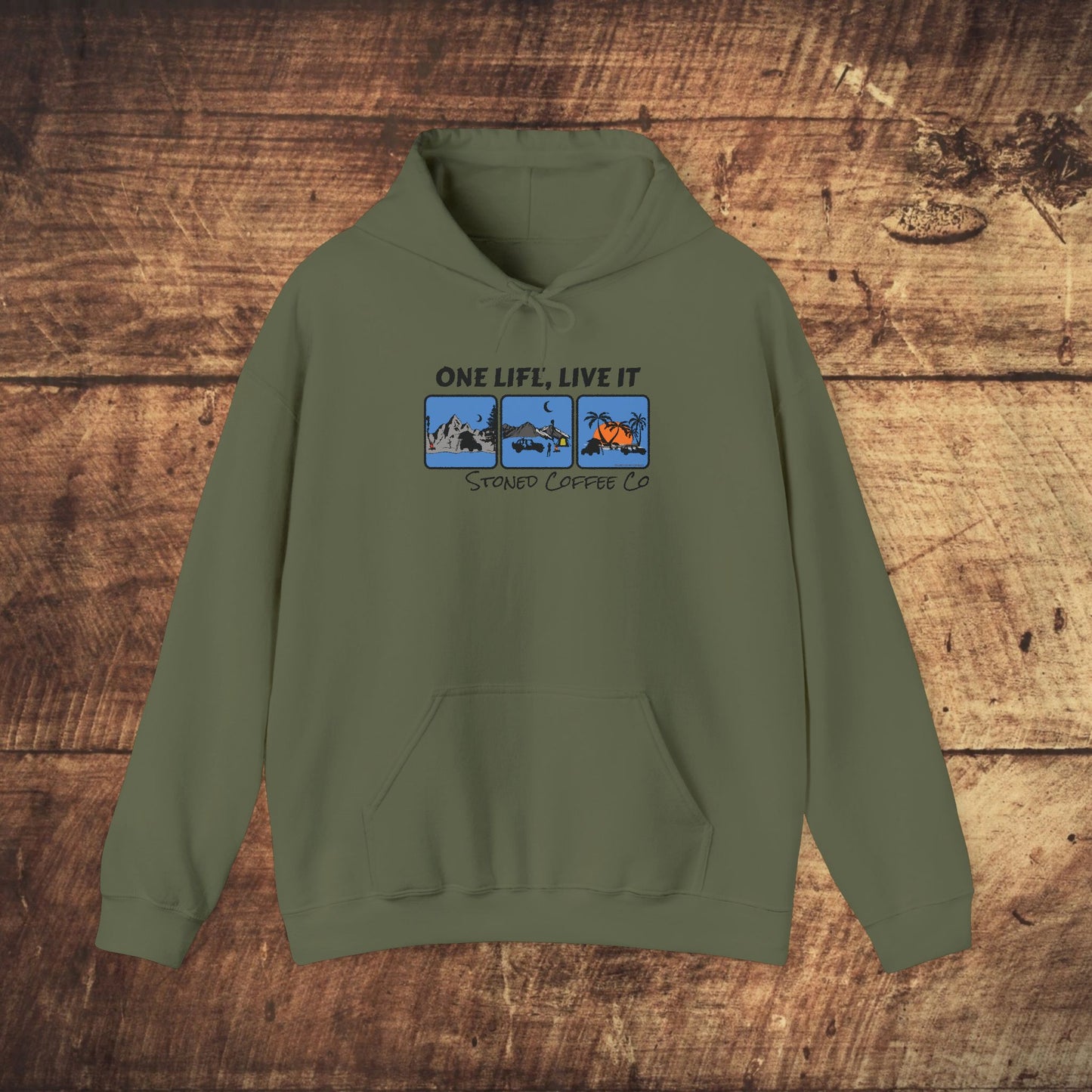 Hooded Sweatshirt - Stoned Coffee Co One Life Live it